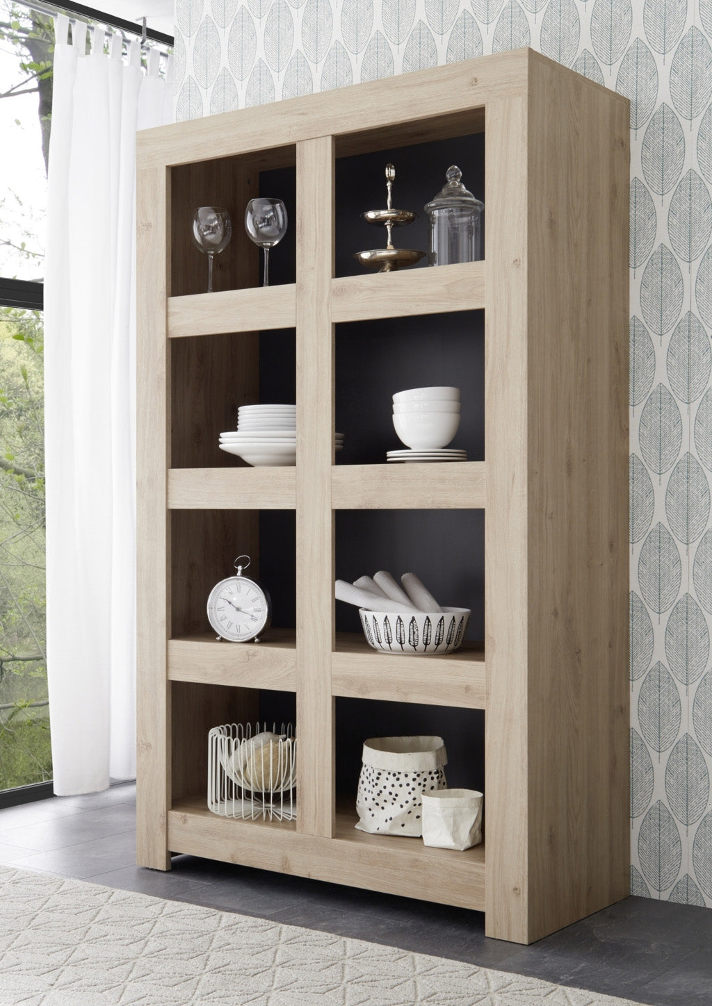 Credenza/Libreria CAPRI rovere scuro
