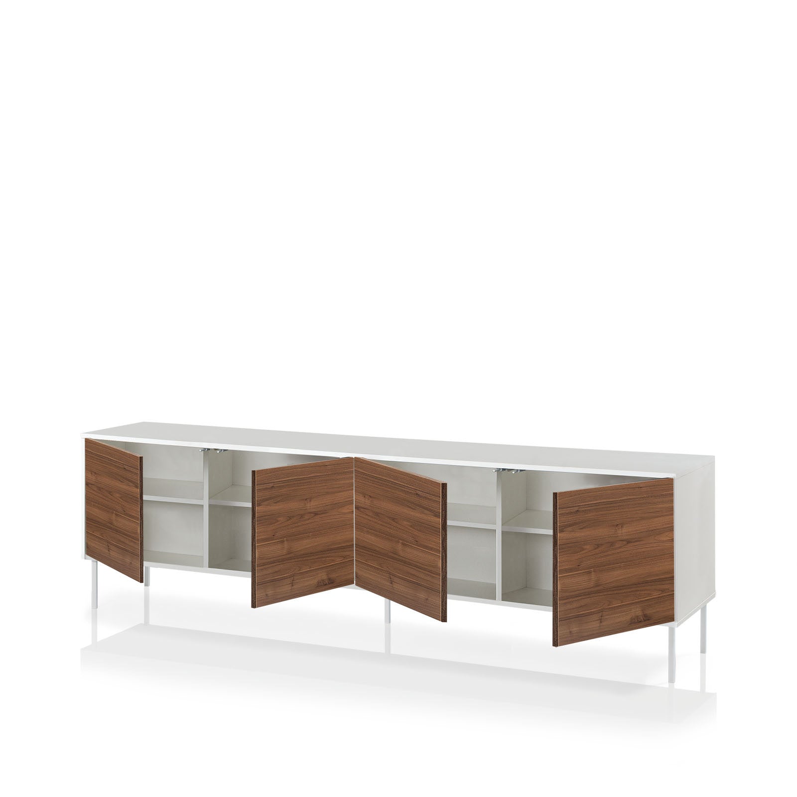 Buffet 4 ante BASEL-S bianco/noce
