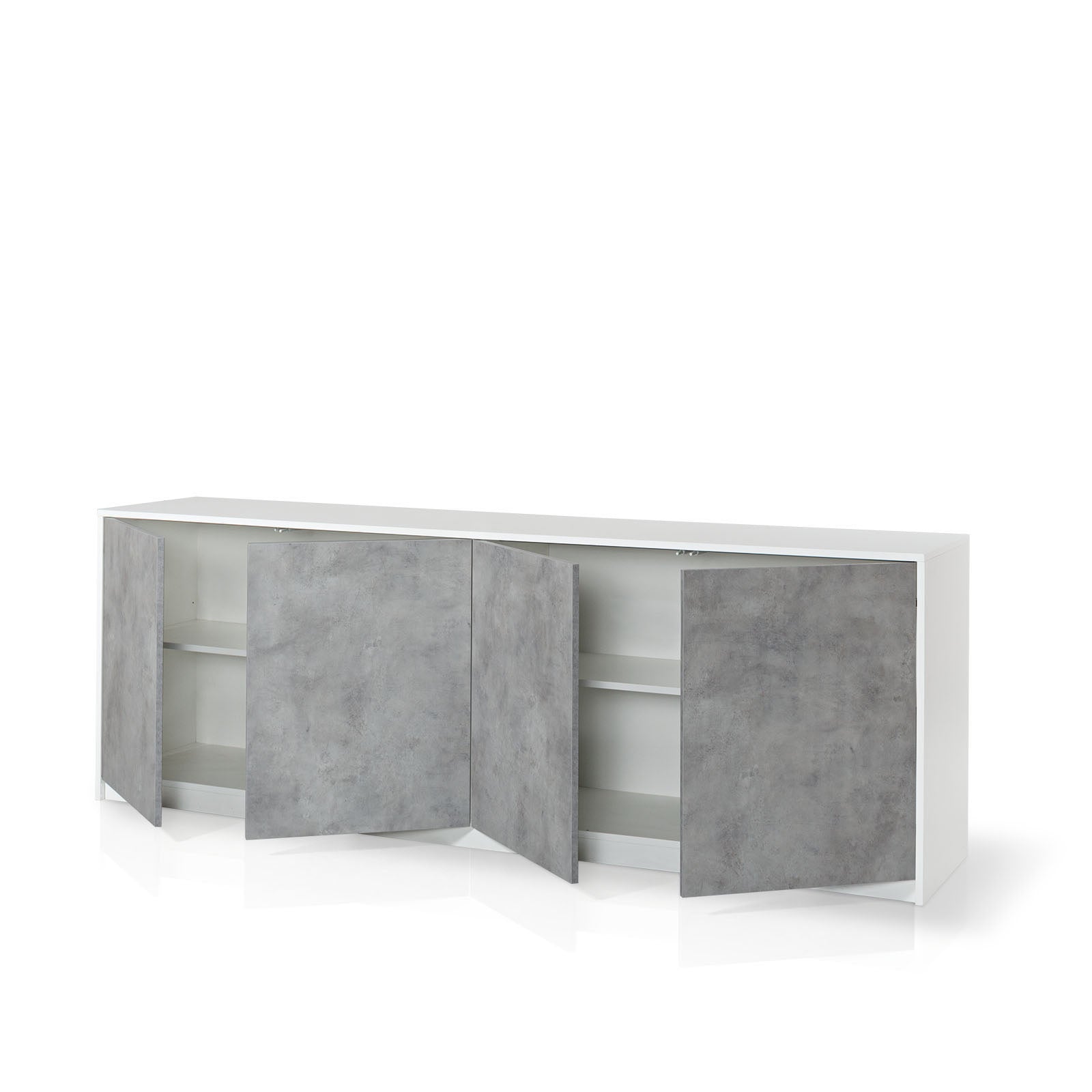 Buffet 4 ante PISA bianco/cemento