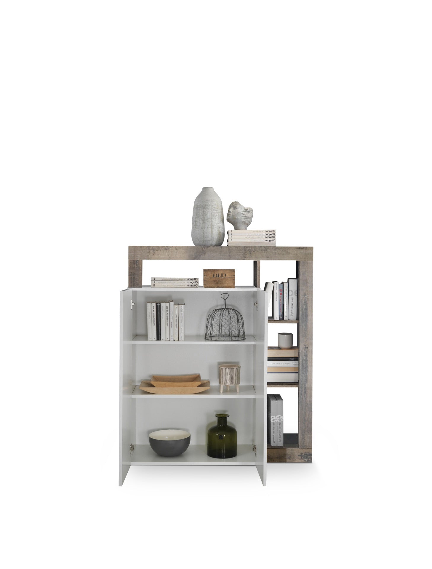 Credenza AMOS bianco/pero