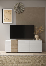 Porta TV MACON bianco/rovere miele
