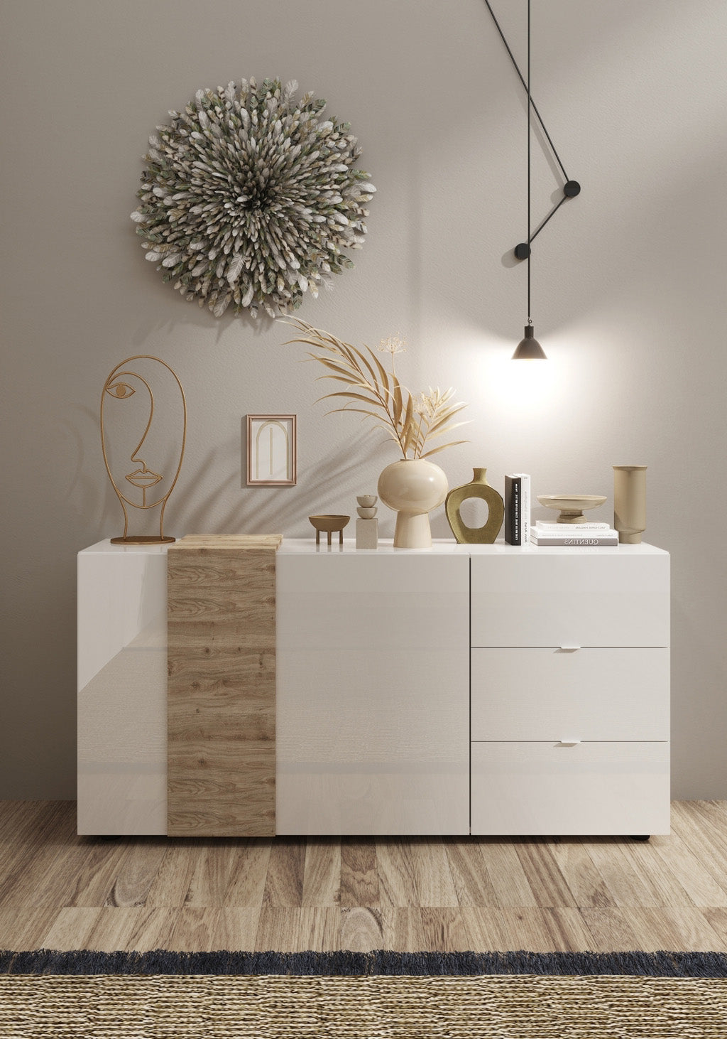 Buffet MACON bianco/rovere miele