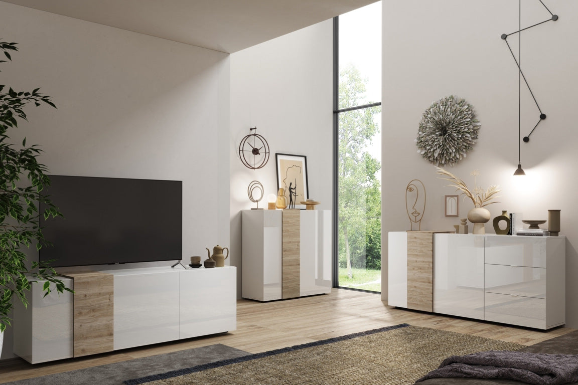 Buffet MACON bianco/rovere miele
