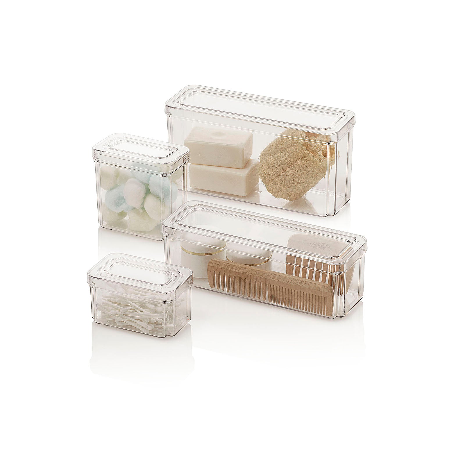 Set 4 contenitori con coperchio BON