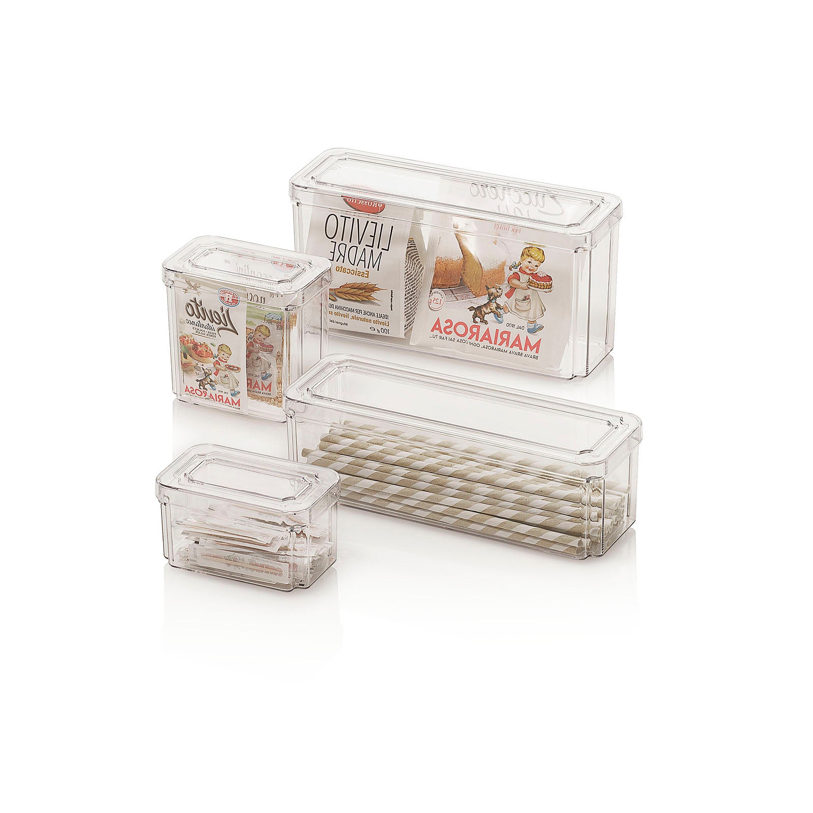 Set 4 contenitori con coperchio BON