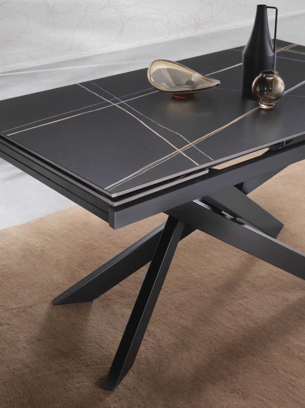 Tavolo allungabile ZELOR ceramica nero