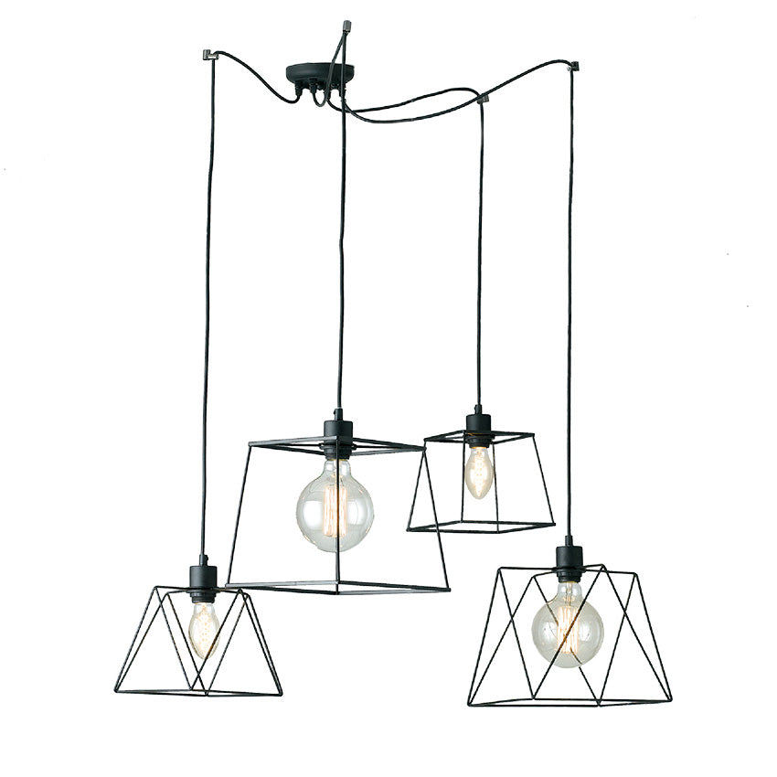 Lampadario 4 luci ROXANE nero
