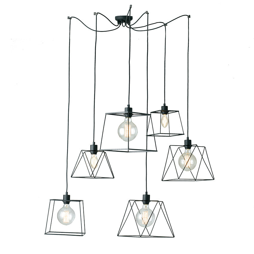 Lampadario 6 luci ROXANE nero