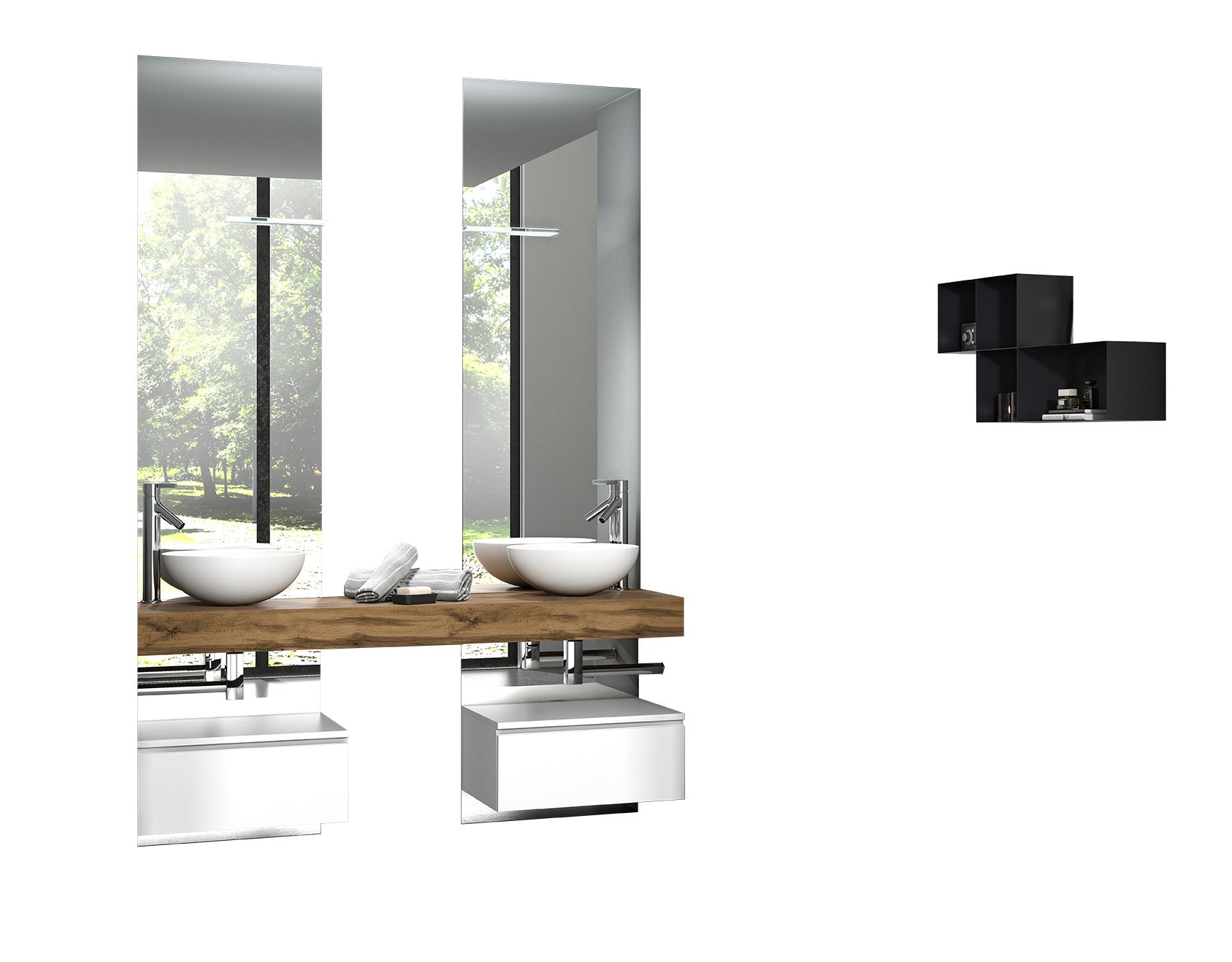 Composizione 7 pezzi ASTRA rovere miele/bianco