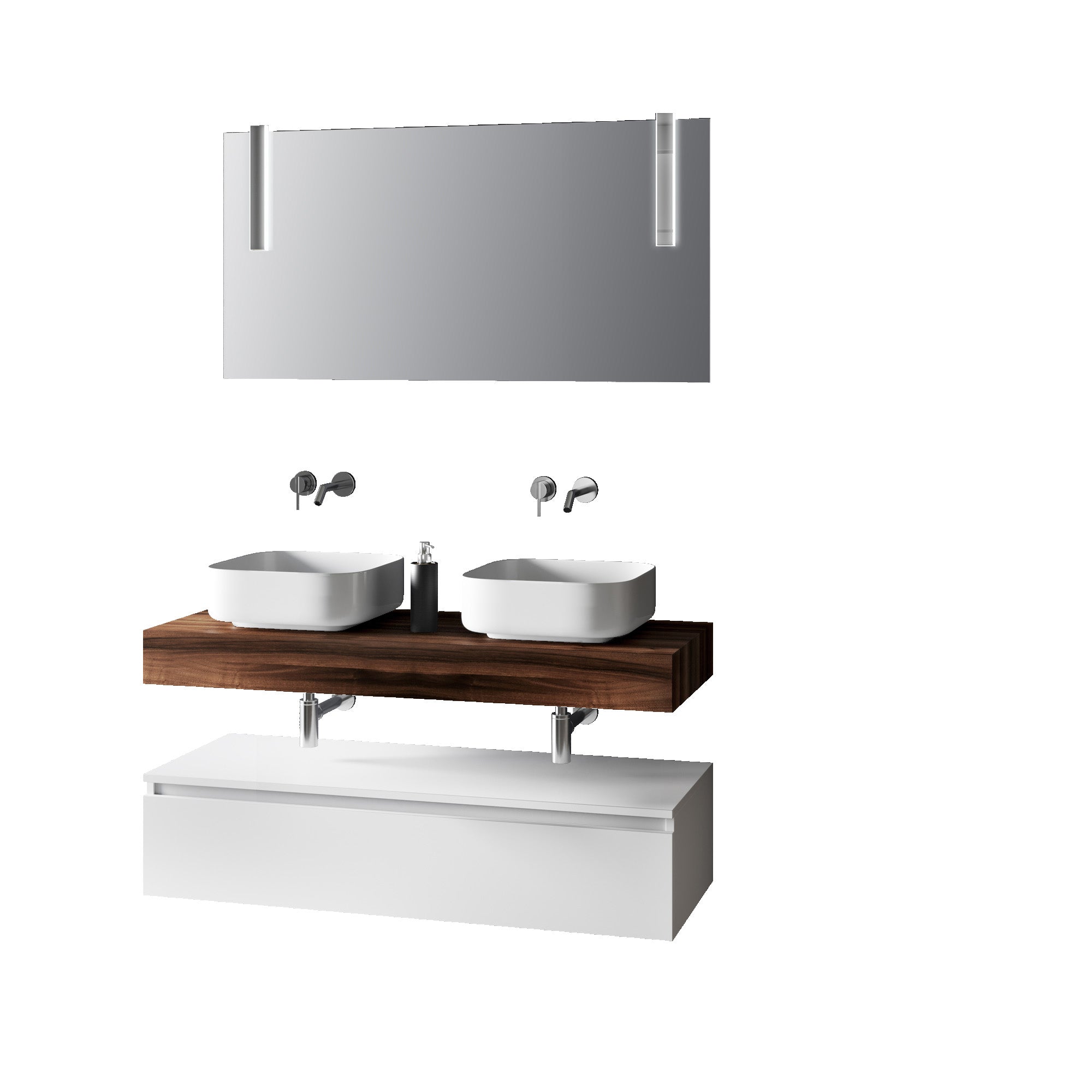 Composizione doppio lavabo 7 pezzi ASTRA