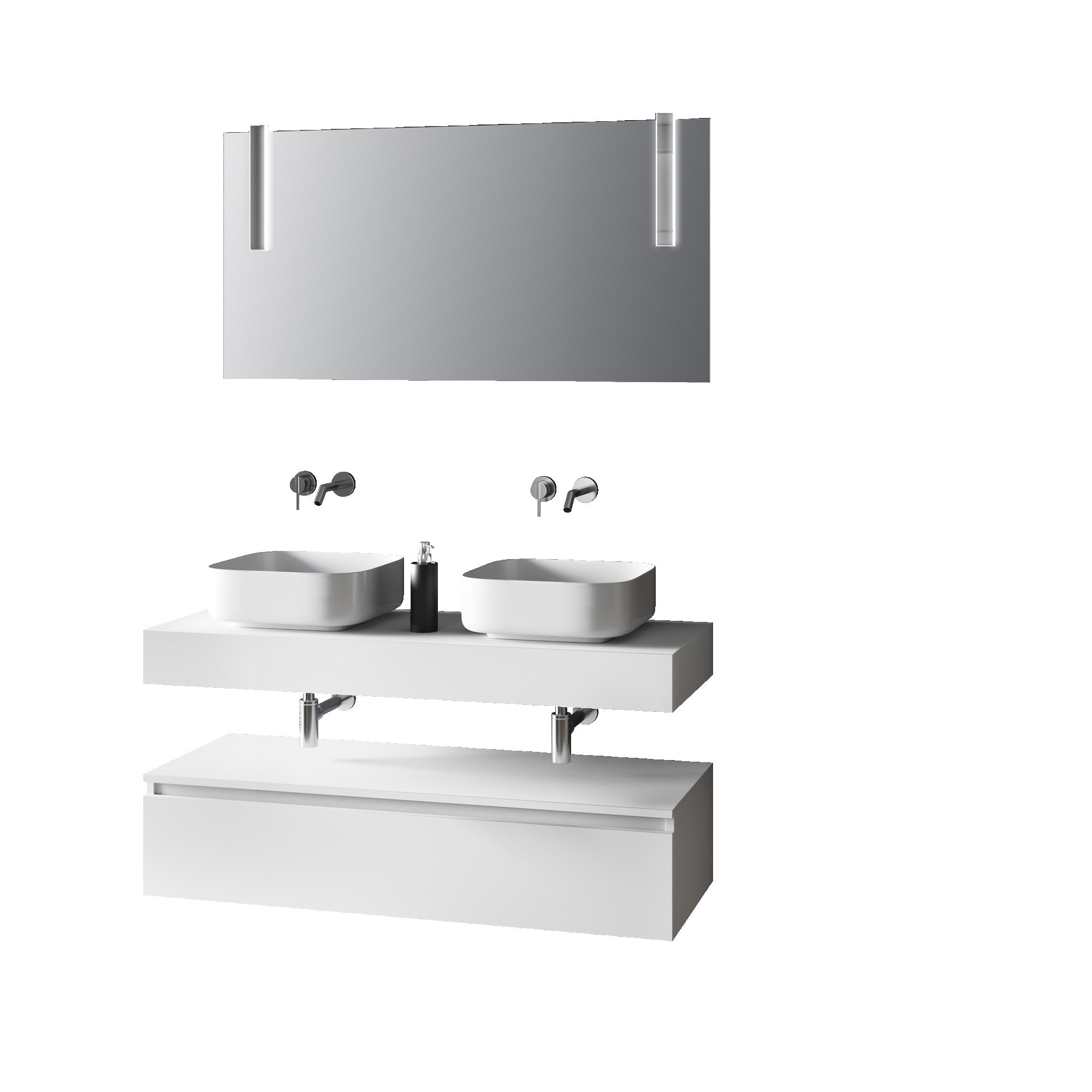 Composizione doppio lavabo 7 pezzi ASTRA