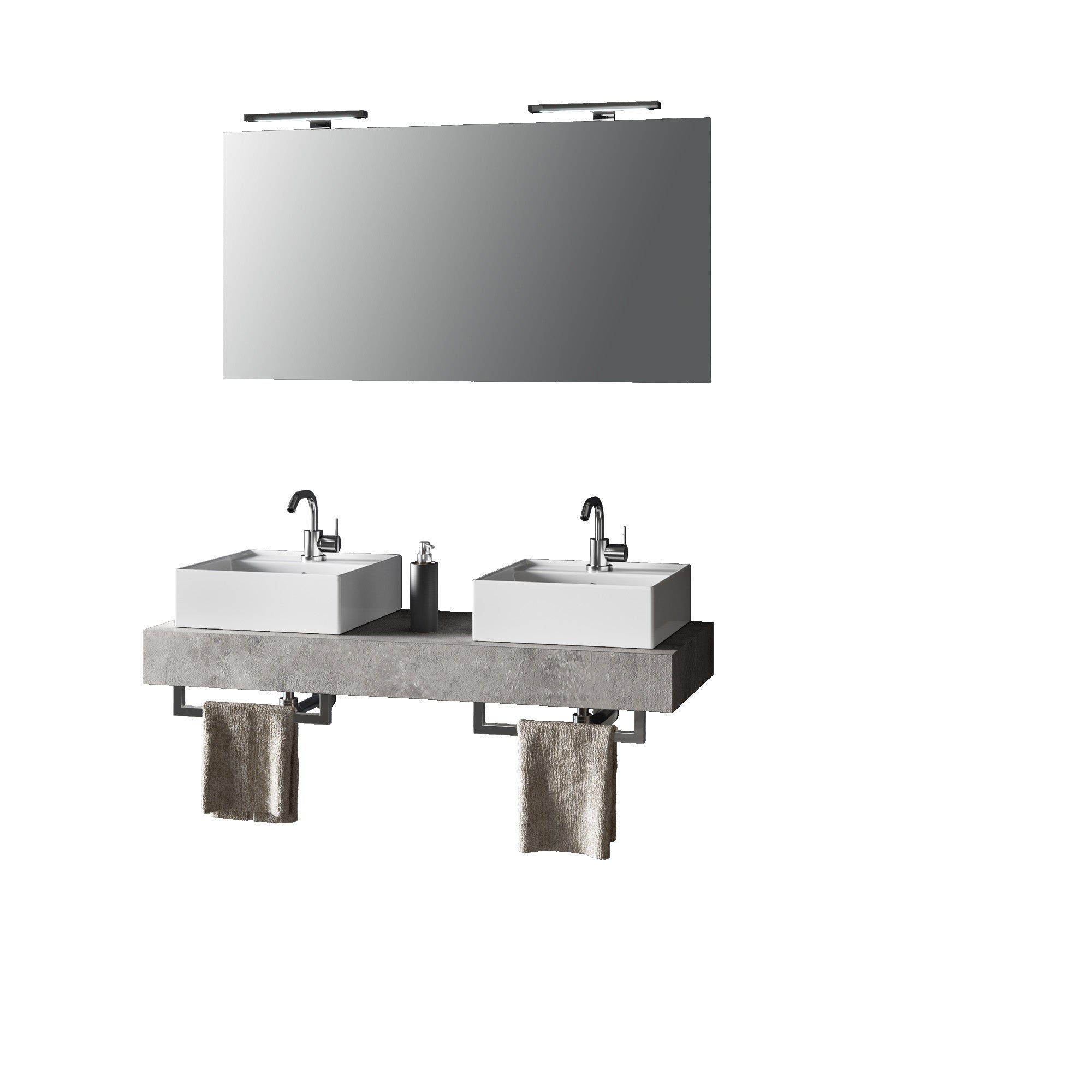 Composizione doppio lavabo 8 pezzi ASTRA