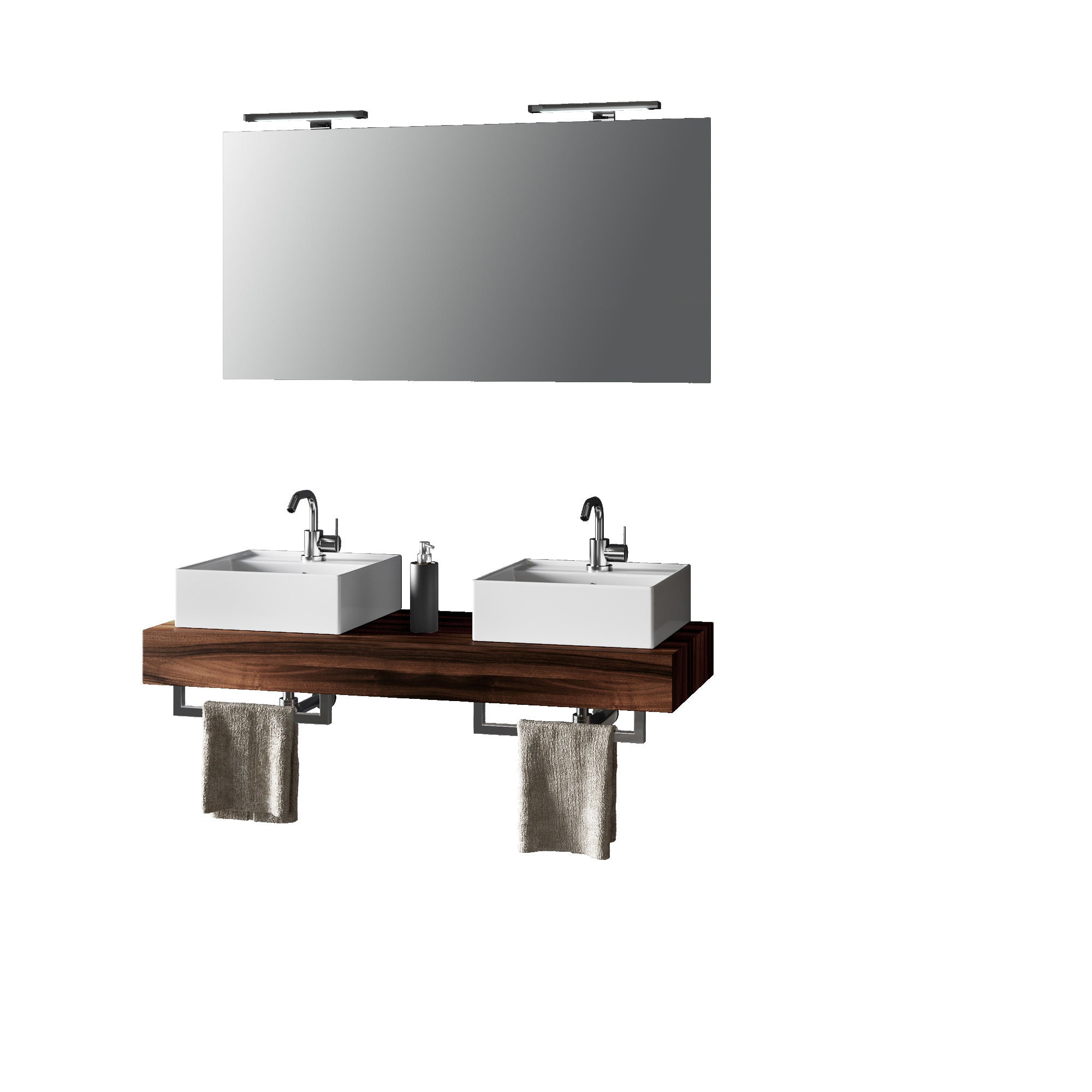 Composizione doppio lavabo 8 pezzi ASTRA