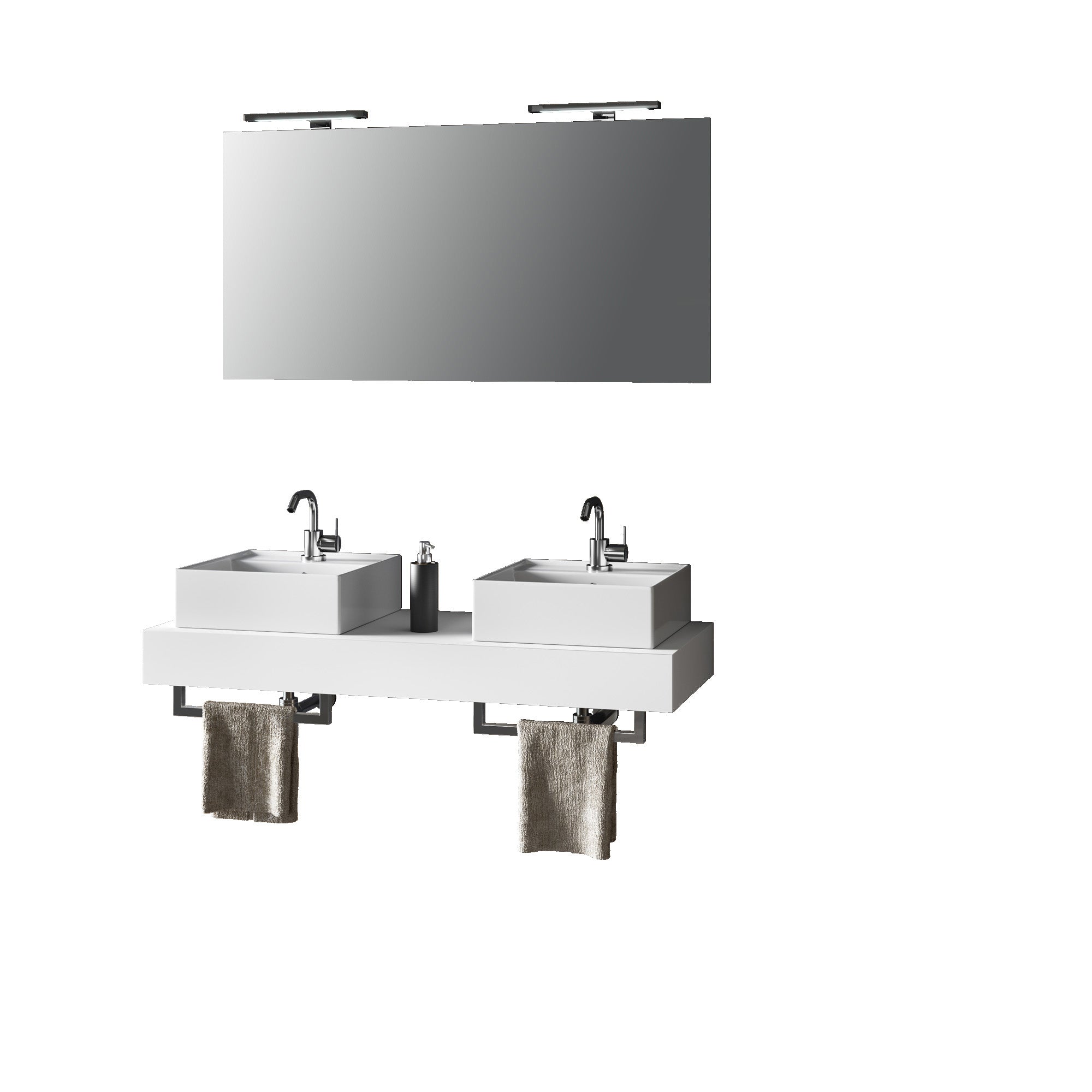 Composizione doppio lavabo 8 pezzi ASTRA