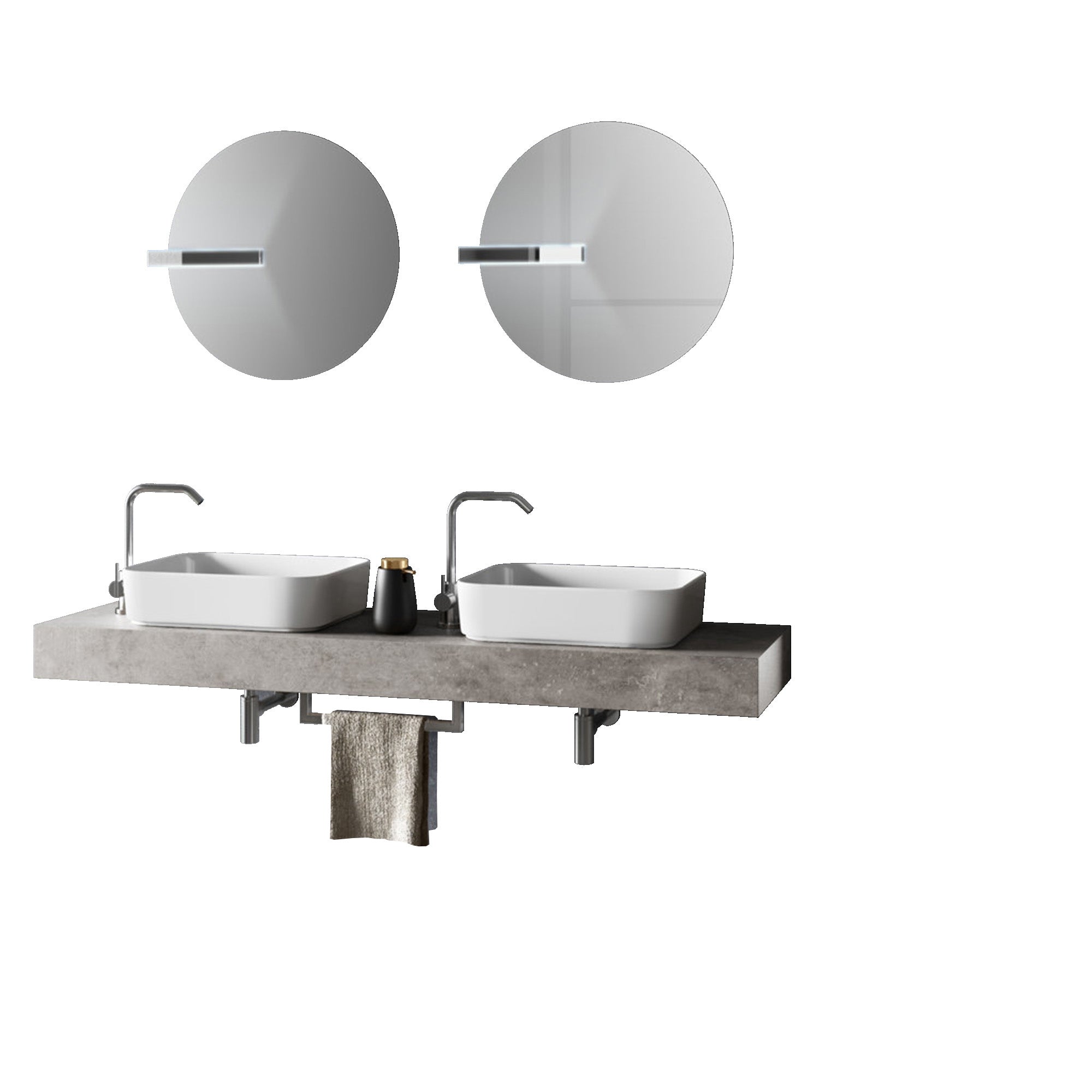 Composizione doppio lavabo 8 pezzi ASTRA