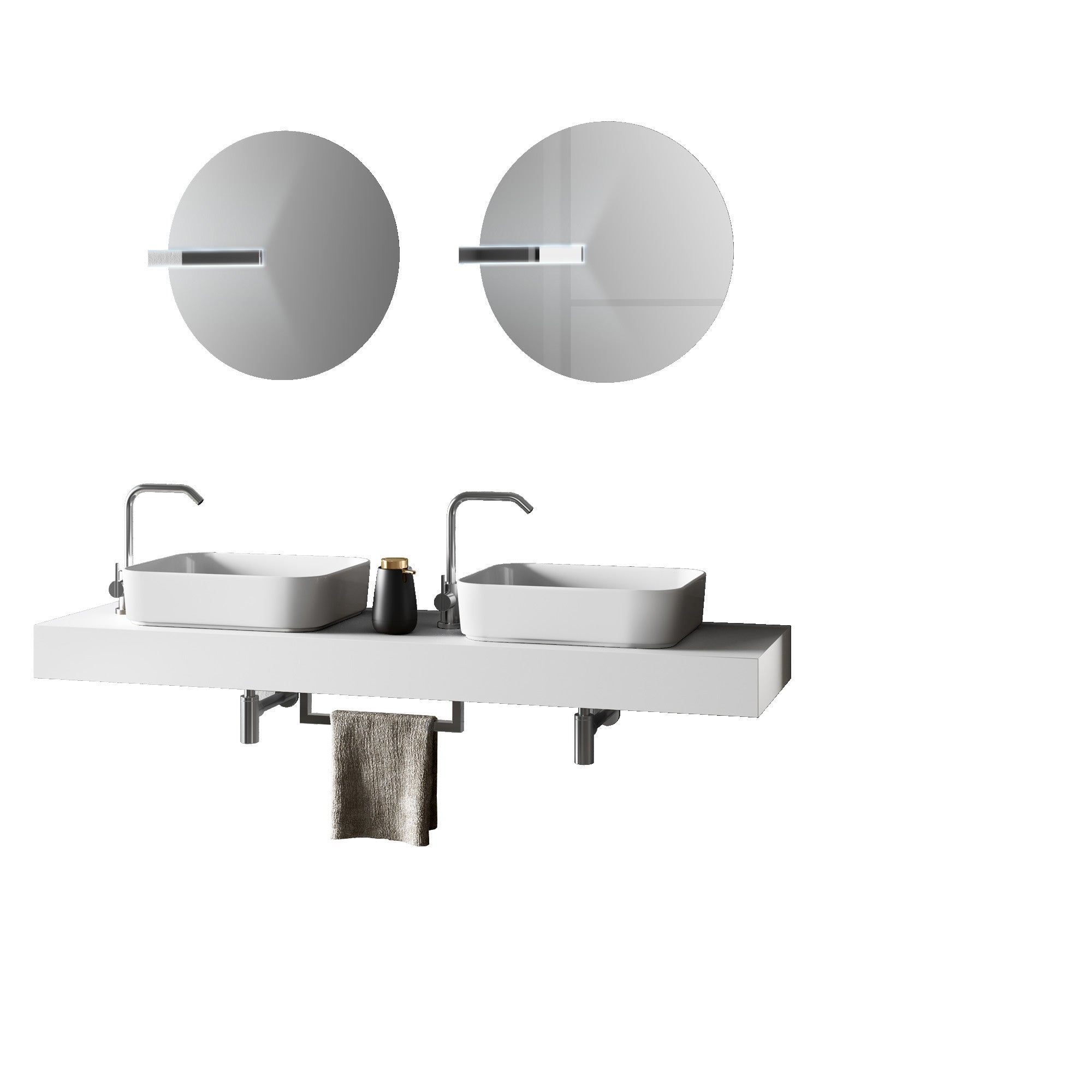 Composizione doppio lavabo 8 pezzi ASTRA