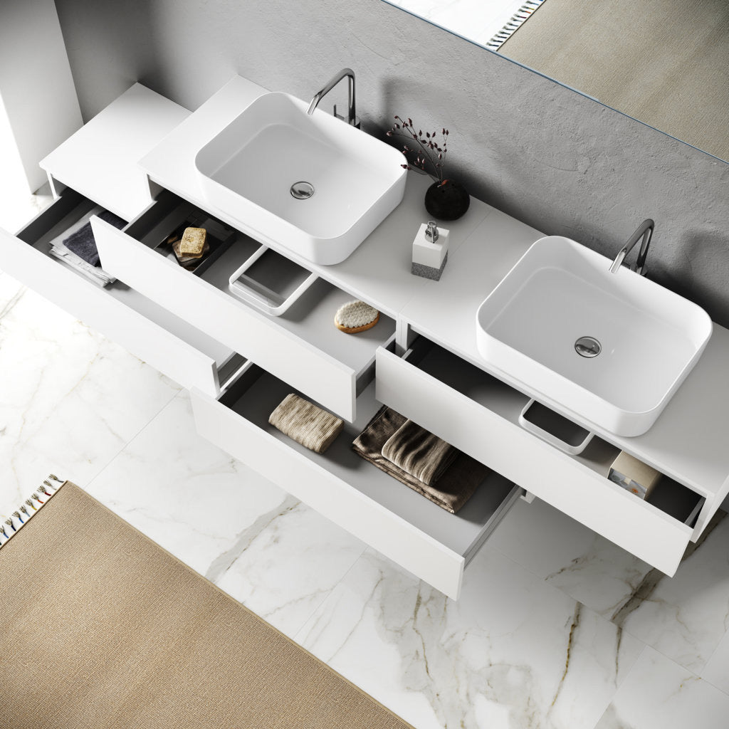 Composizione doppio lavabo 9 pezzi ASTRA