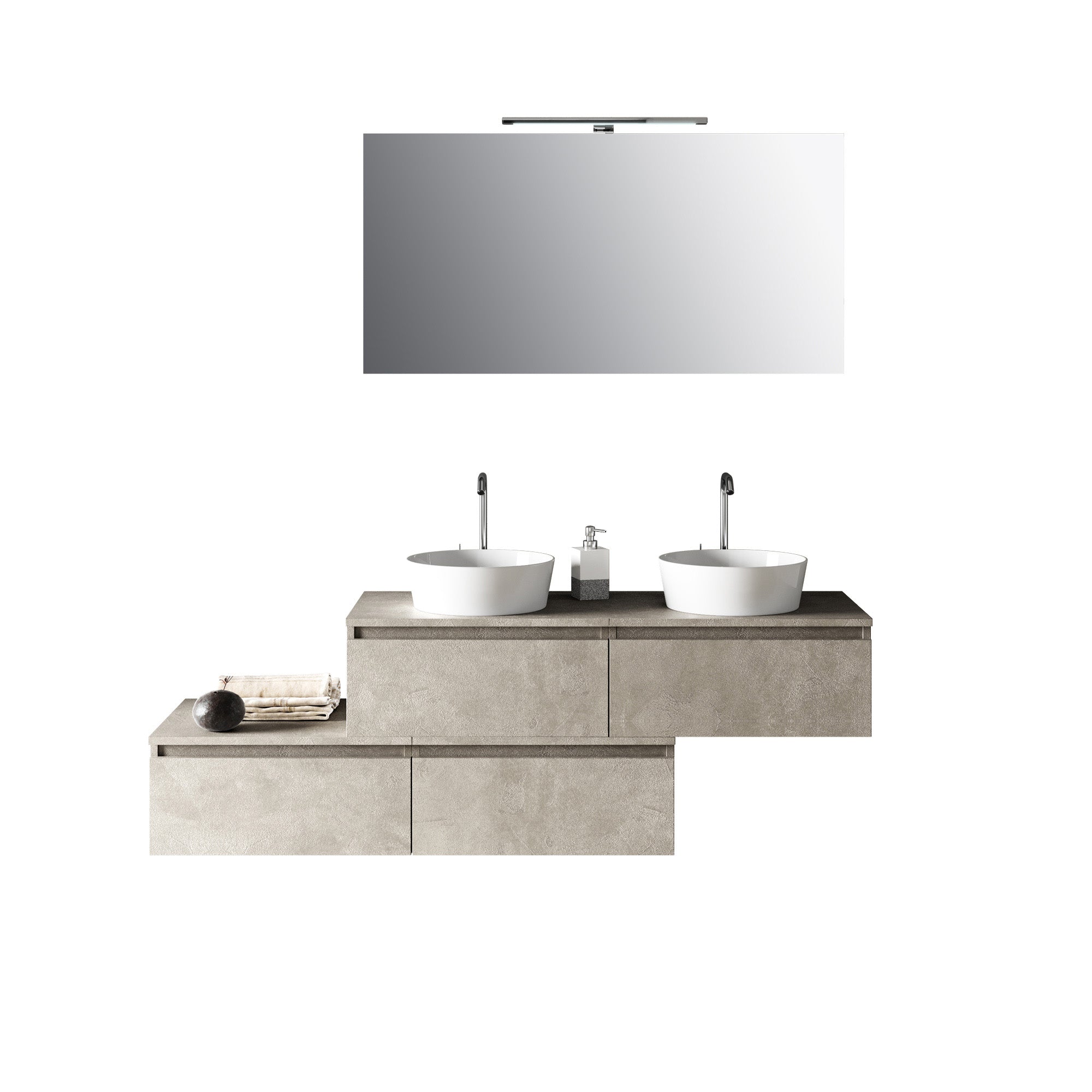 Composizione doppio lavabo 8 pezzi ASTRA
