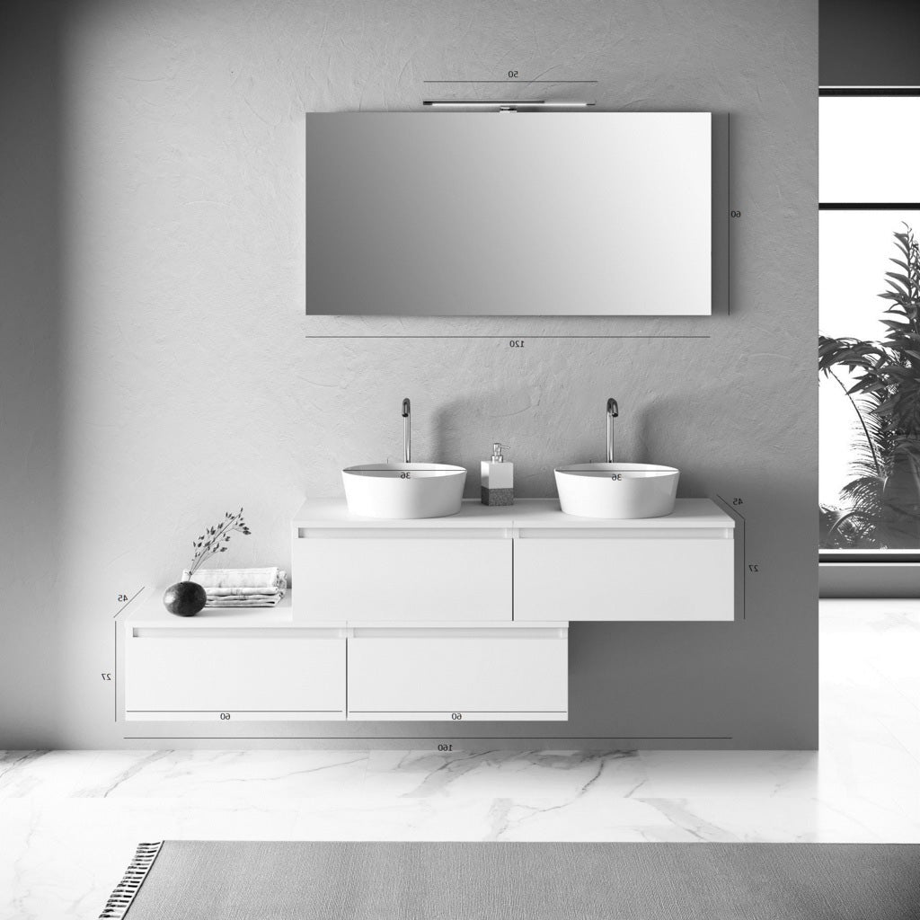 Composizione doppio lavabo 8 pezzi ASTRA