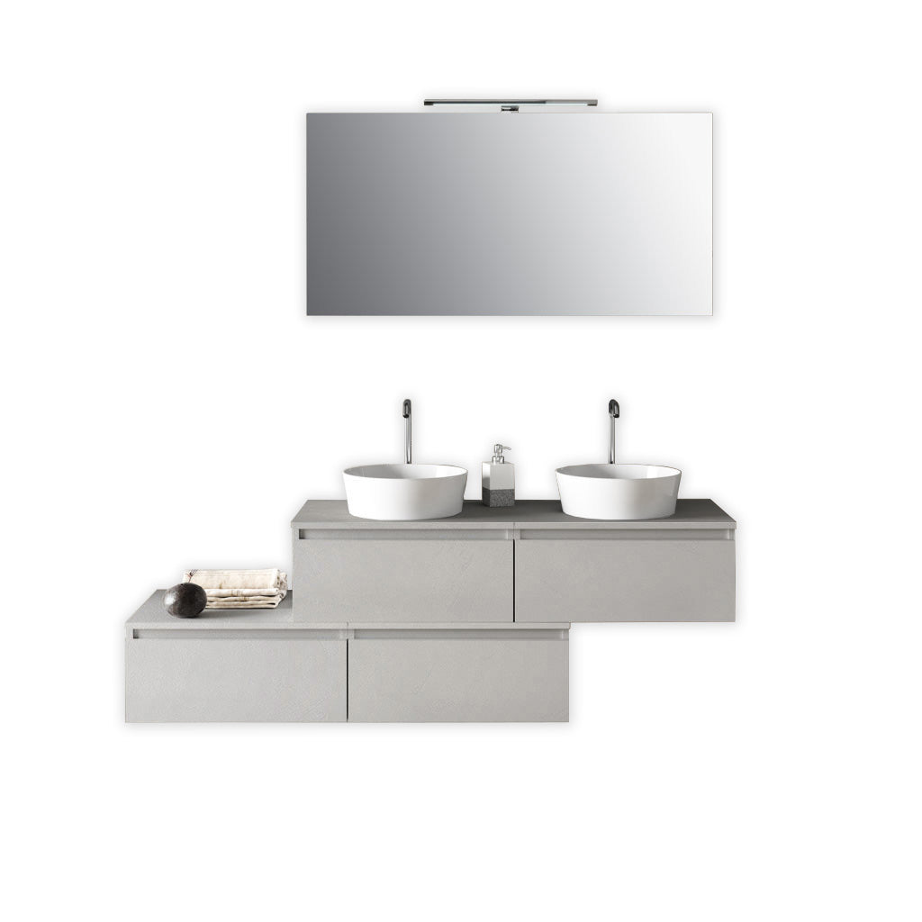 Composizione doppio lavabo 8 pezzi ASTRA