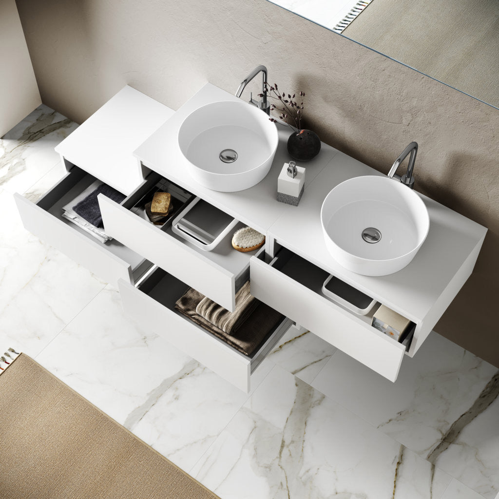 Composizione doppio lavabo 8 pezzi ASTRA