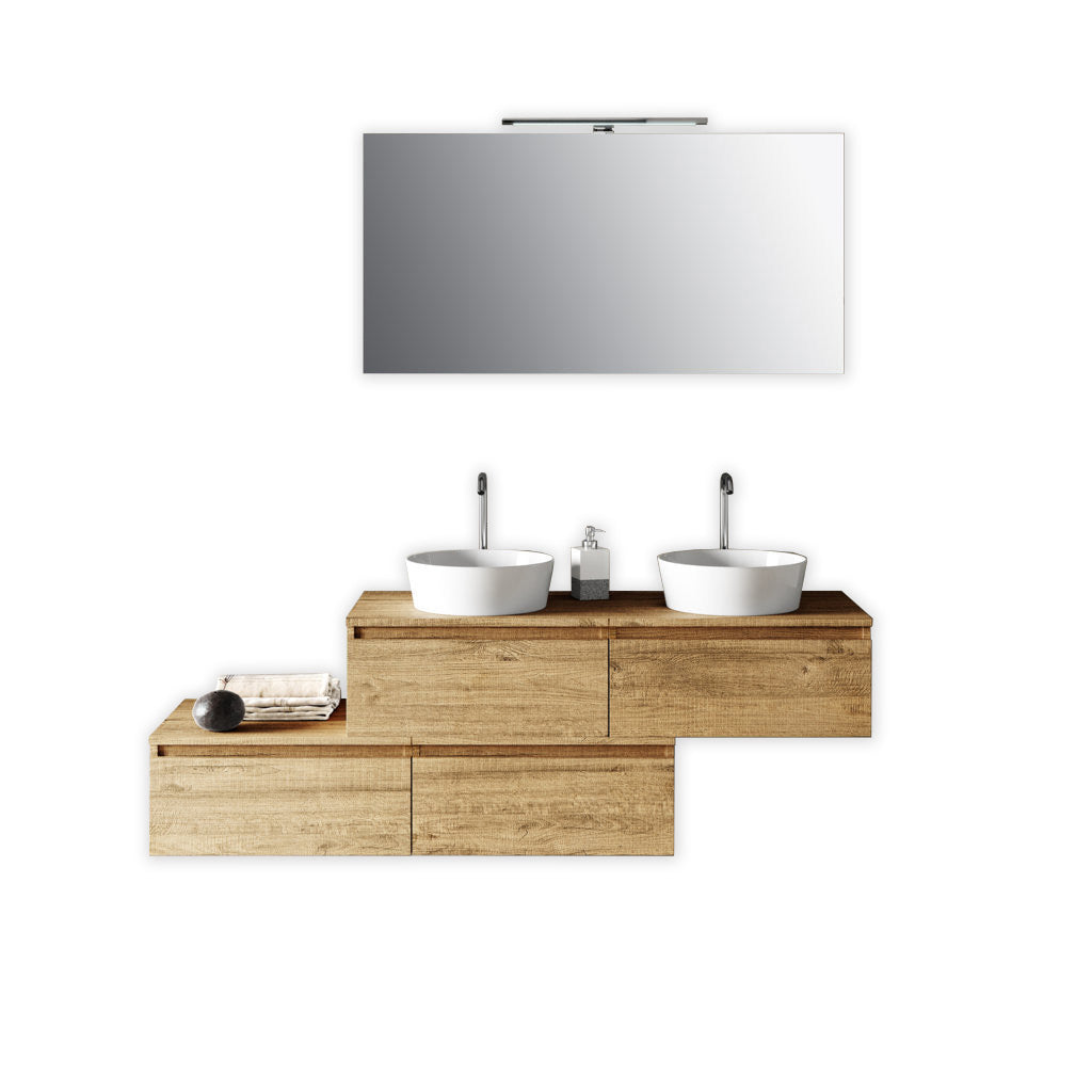 Composizione doppio lavabo 8 pezzi ASTRA