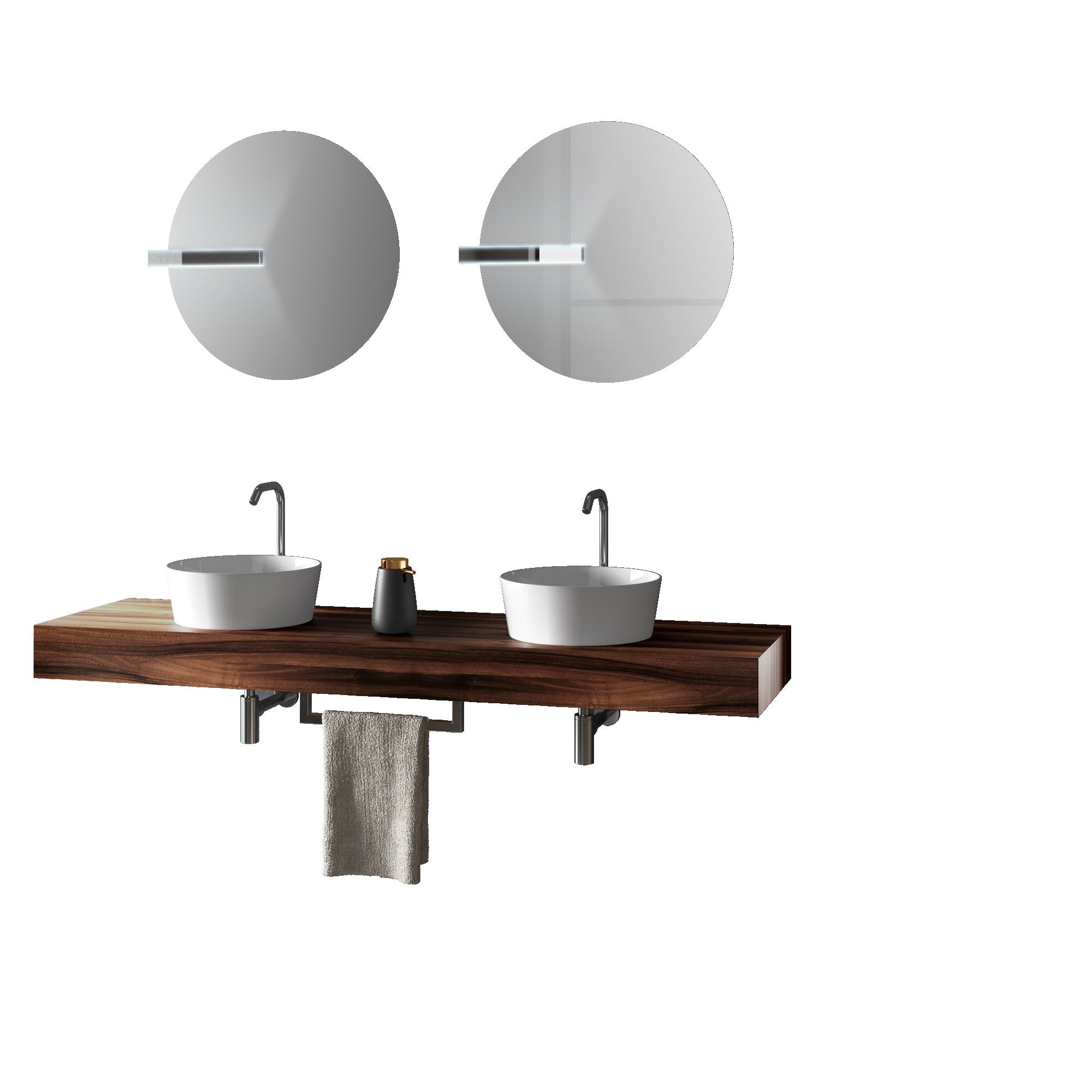 Composizione doppio lavabo 8 pezzi ASTRA