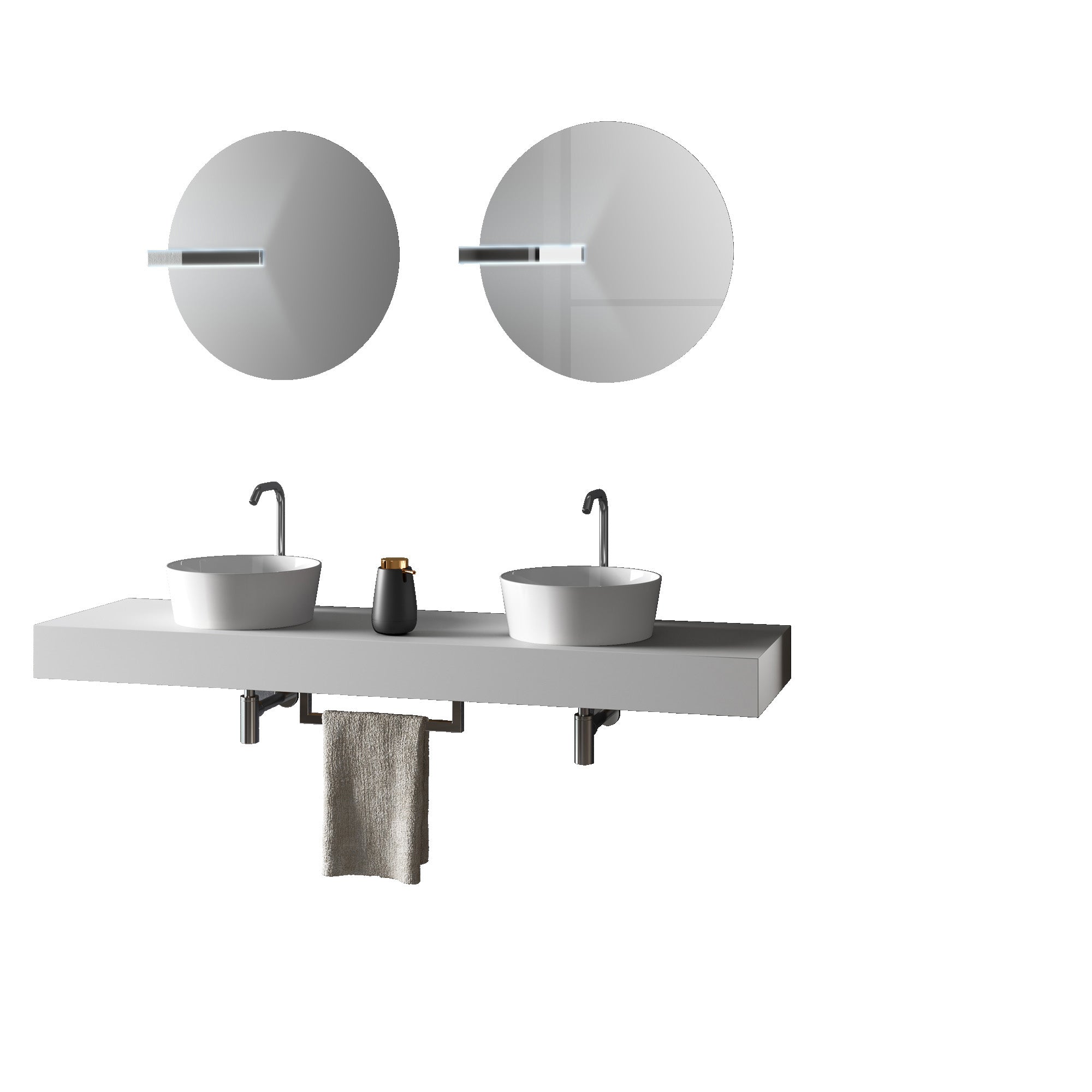 Composizione doppio lavabo 8 pezzi ASTRA