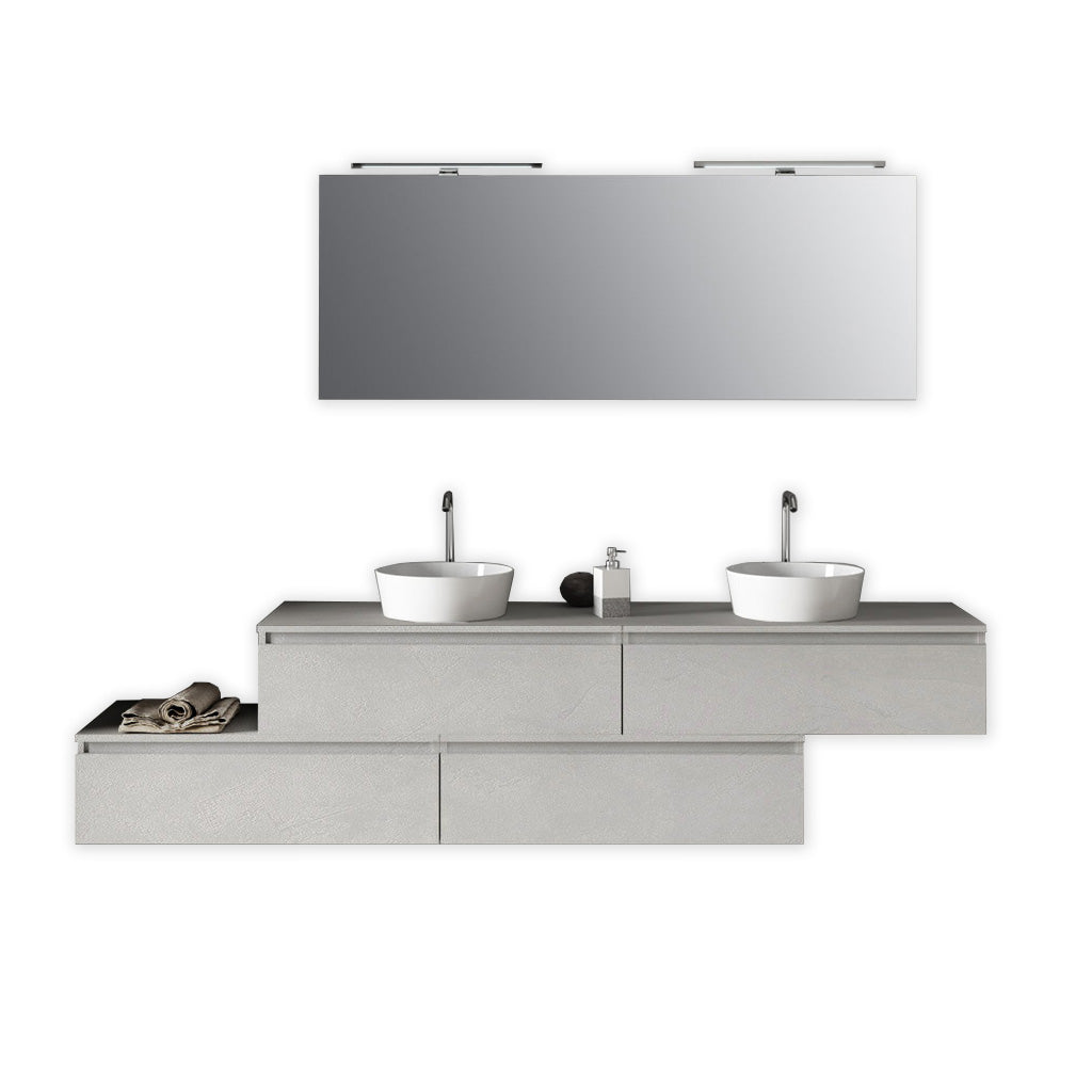 Composizione doppio lavabo 9 pezzi ASTRA