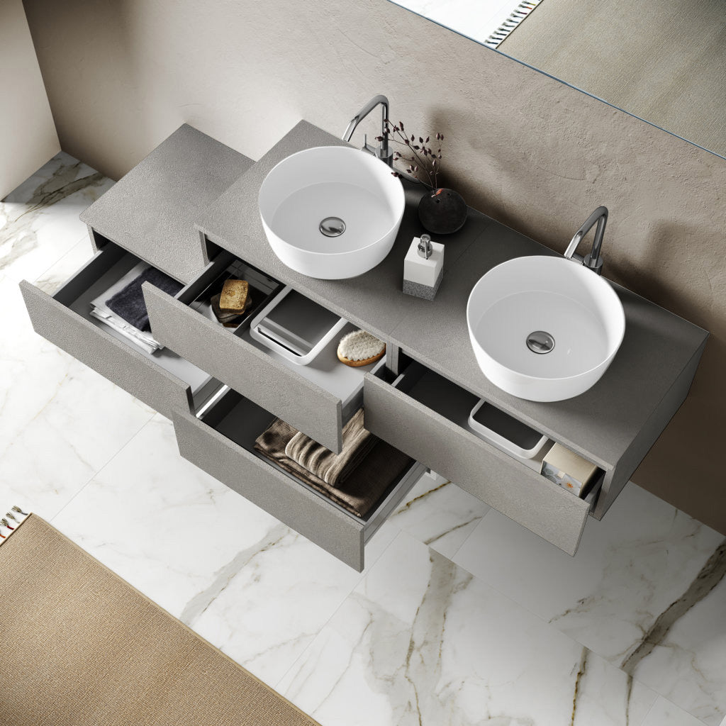 Composizione doppio lavabo 9 pezzi ASTRA