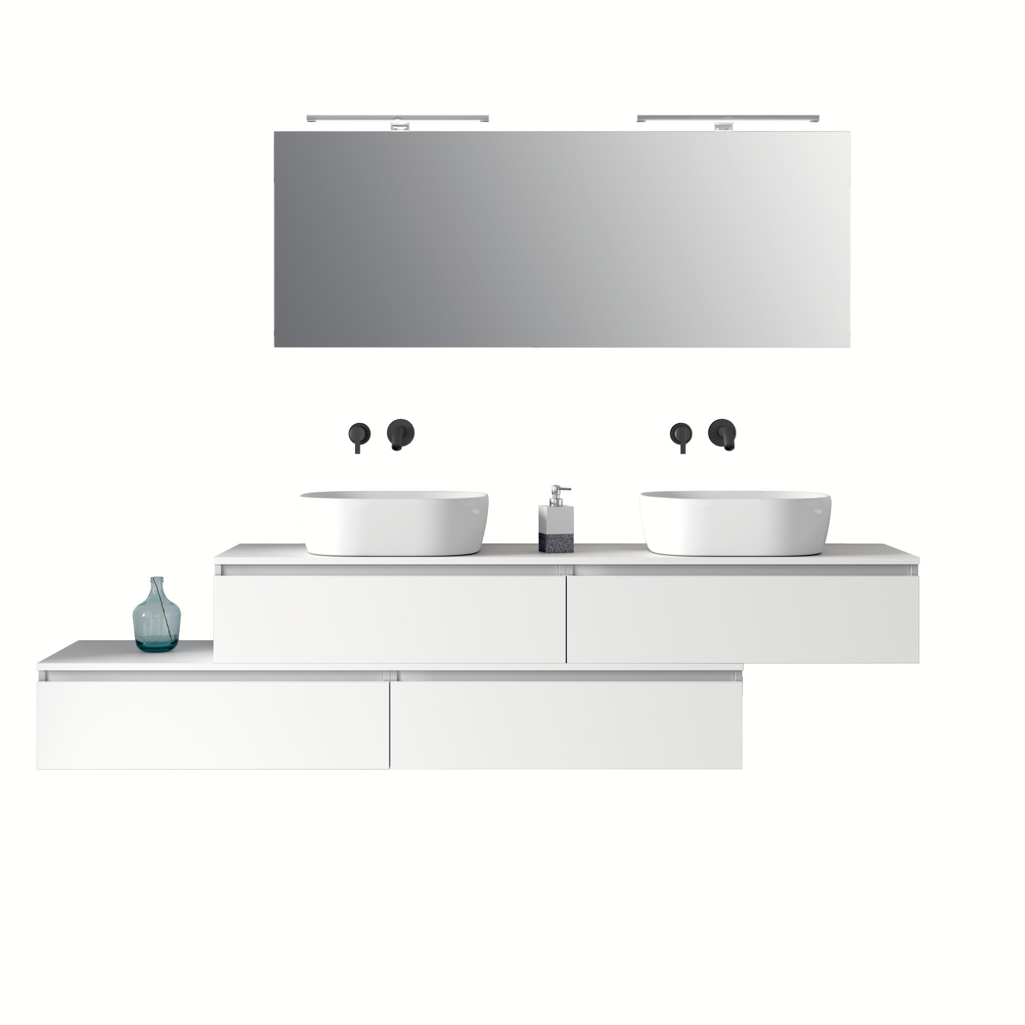 Composizione doppio lavabo 9 pezzi ASTRA