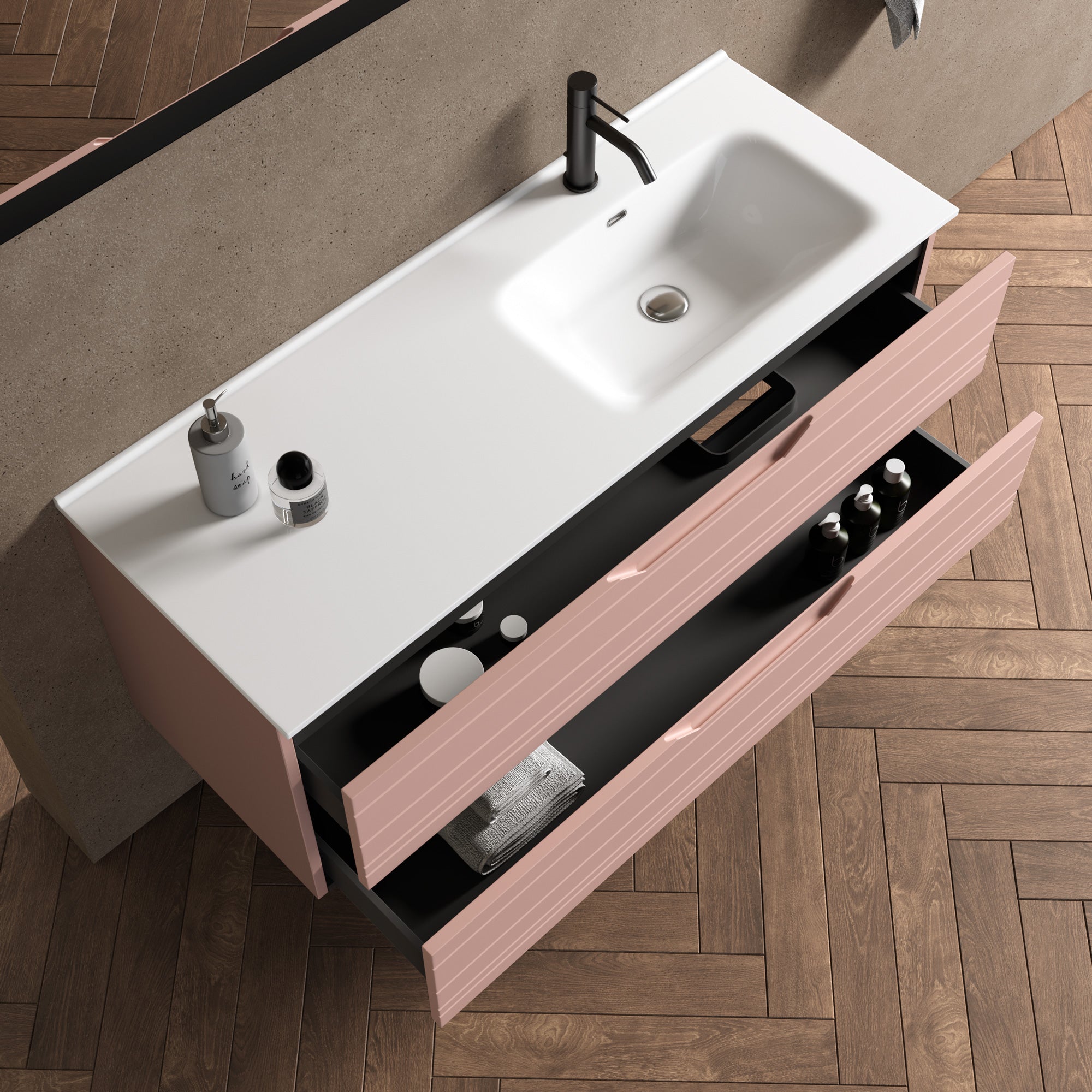 Composizione vasca DX 4 pezzi SOLMIRA