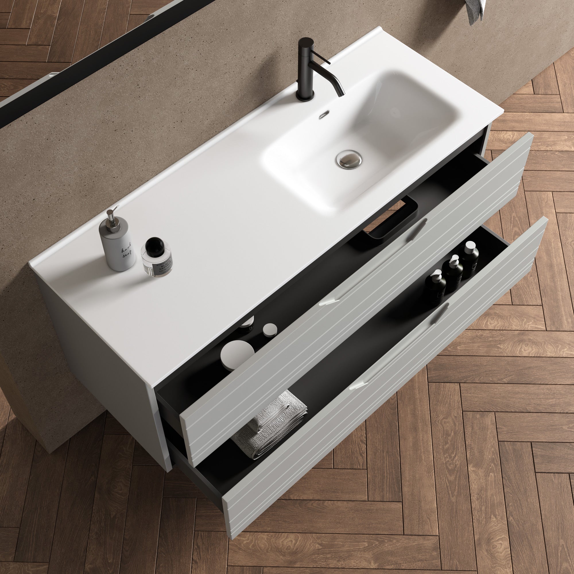 Composizione vasca DX 4 pezzi SOLMIRA