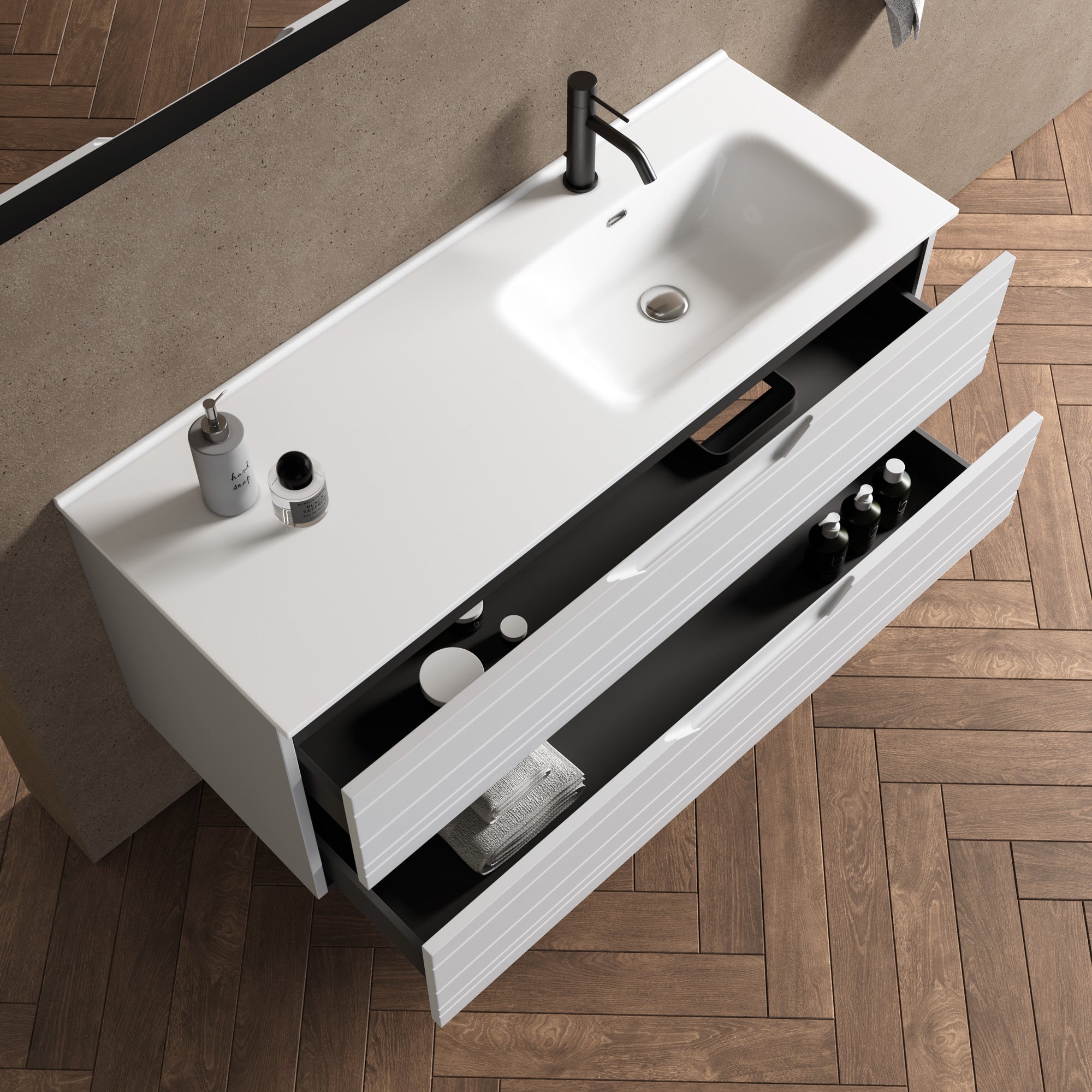 Composizione vasca DX 4 pezzi SOLMIRA