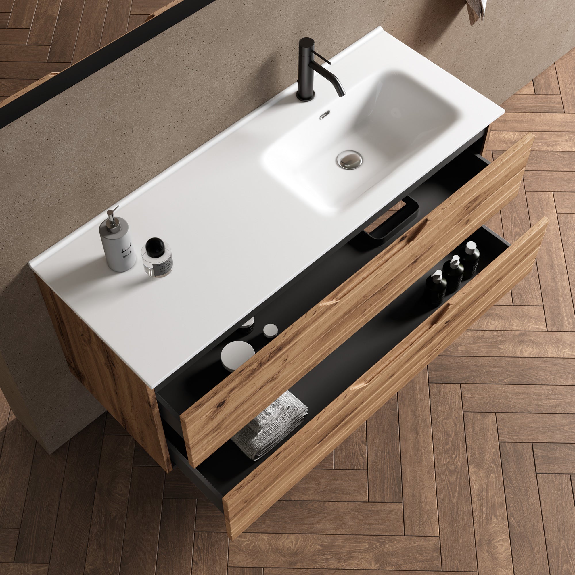 Composizione vasca DX 4 pezzi SOLMIRA