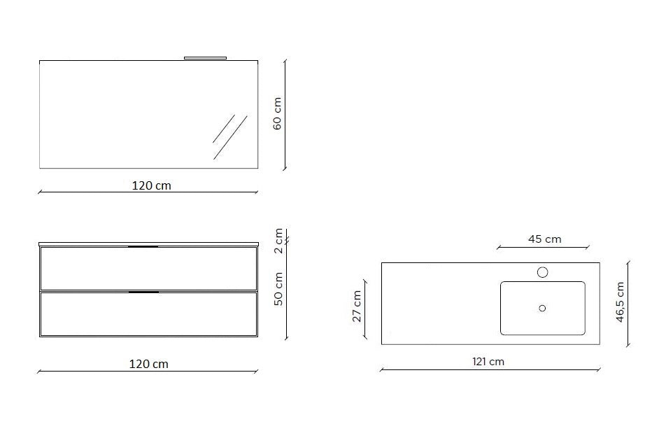 Composizione vasca DX 4 pezzi SOLMIRA