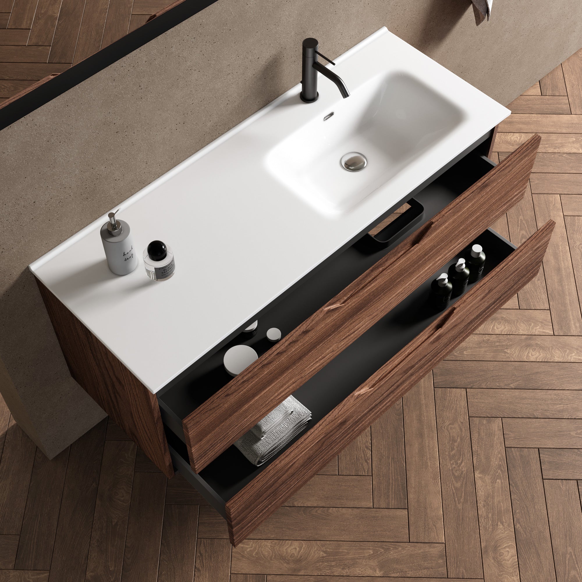 Composizione vasca DX 4 pezzi SOLMIRA