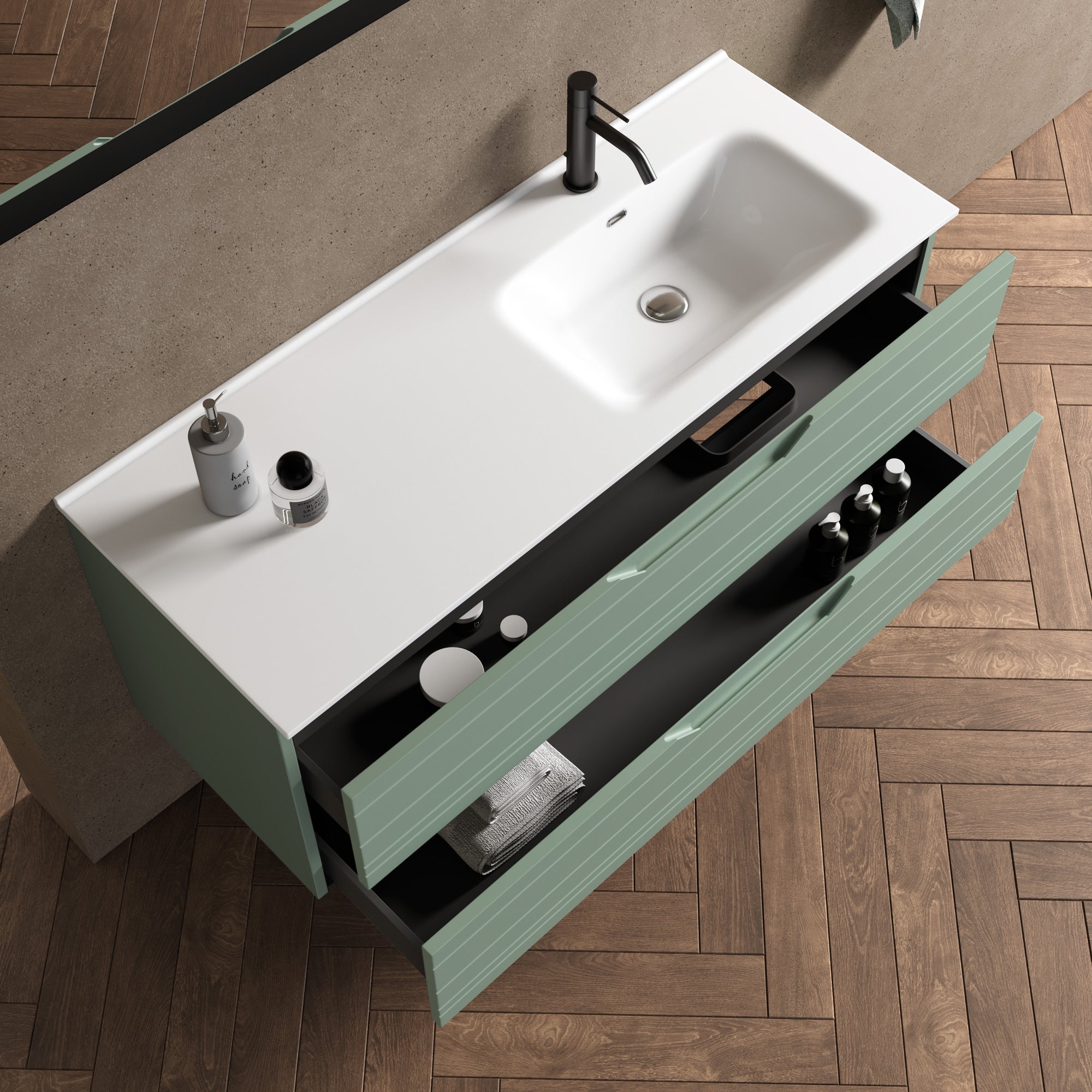 Composizione vasca DX 4 pezzi SOLMIRA