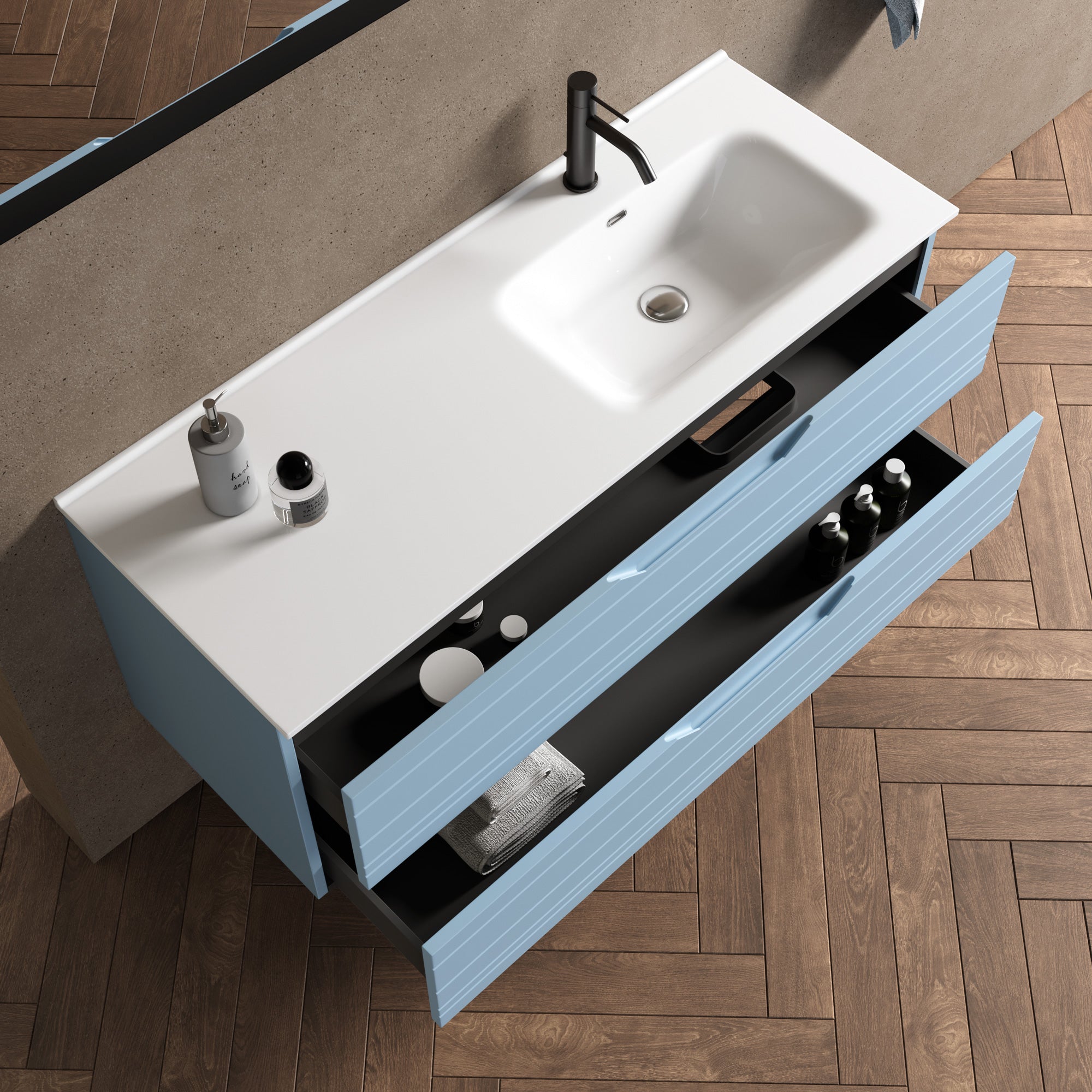 Composizione vasca DX 4 pezzi SOLMIRA