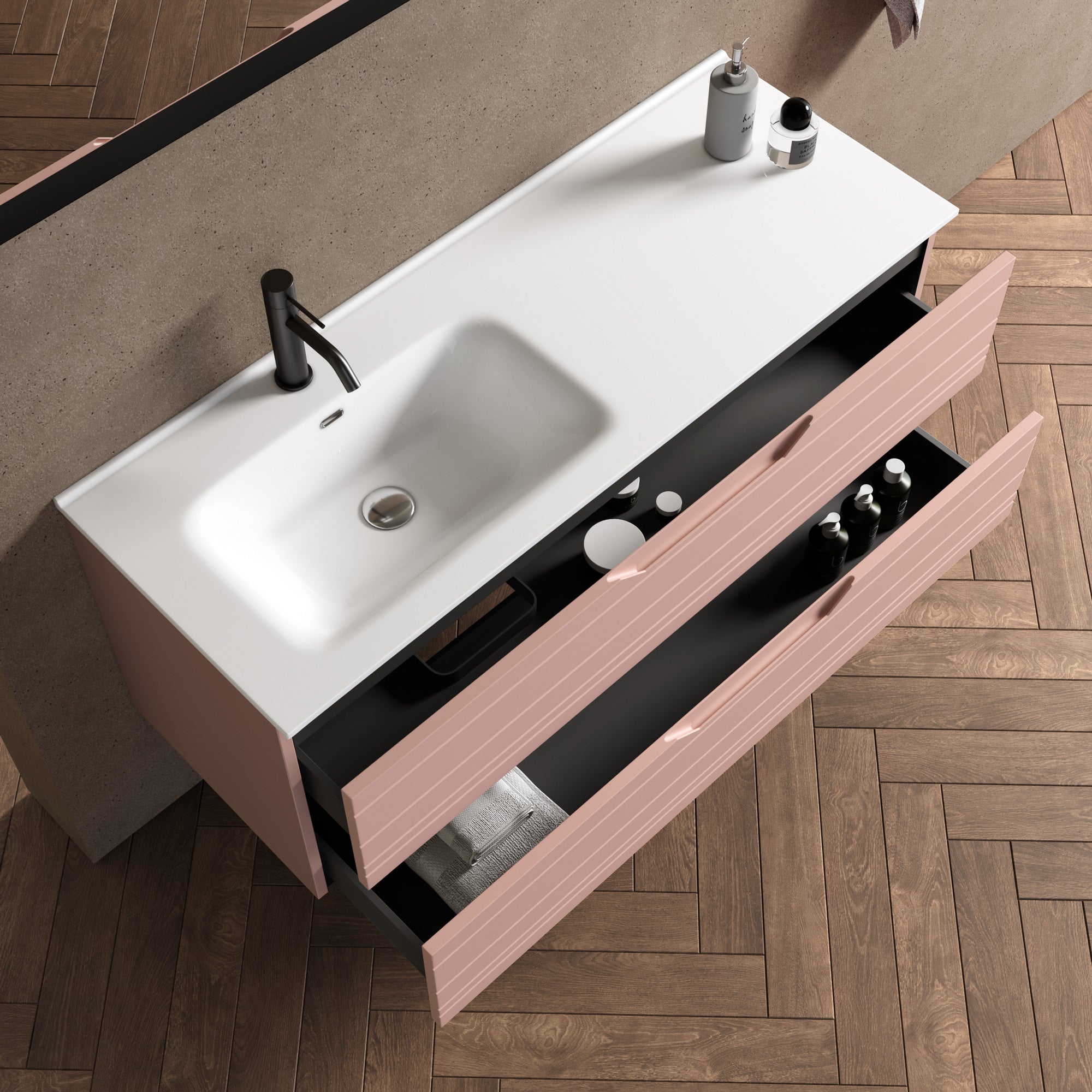 Composizione vasca SX 4 pezzi SOLMIRA