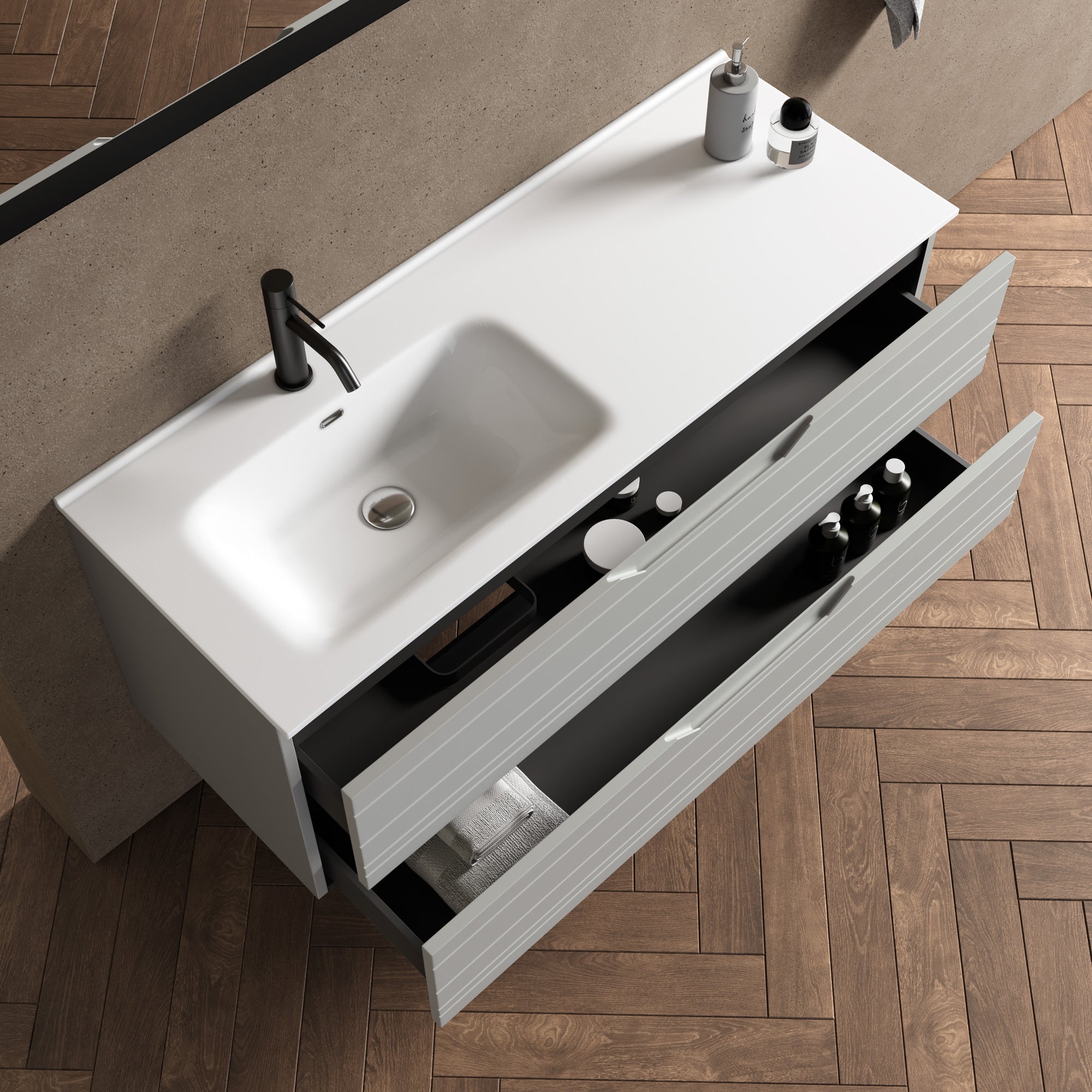 Composizione vasca SX 4 pezzi SOLMIRA