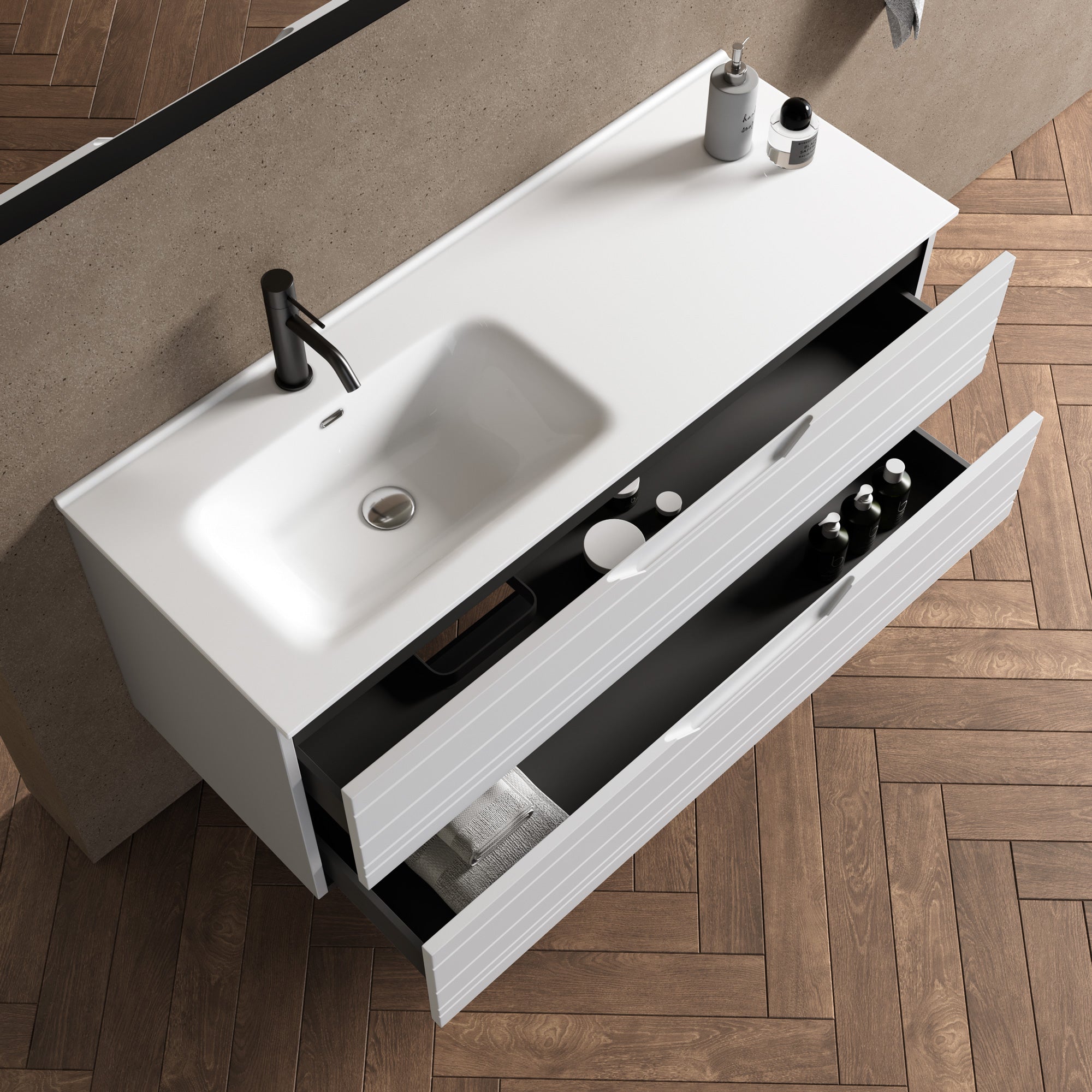 Composizione vasca SX 4 pezzi SOLMIRA