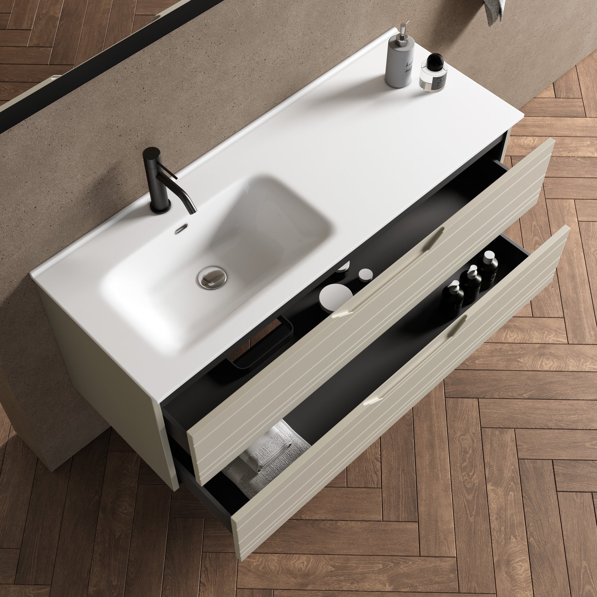 Composizione vasca SX 4 pezzi SOLMIRA