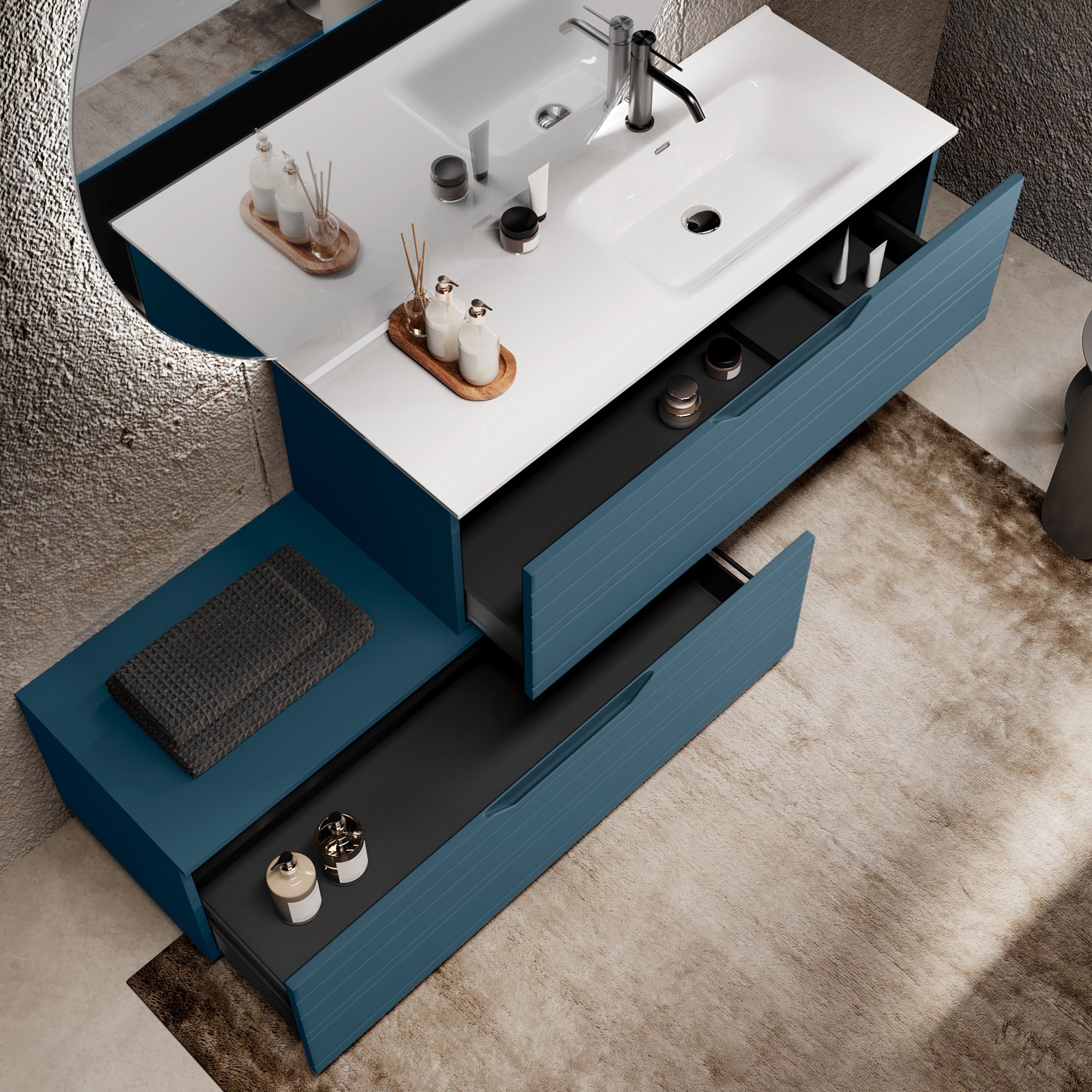 Composizione vasca DX 4 pezzi SOLMIRA