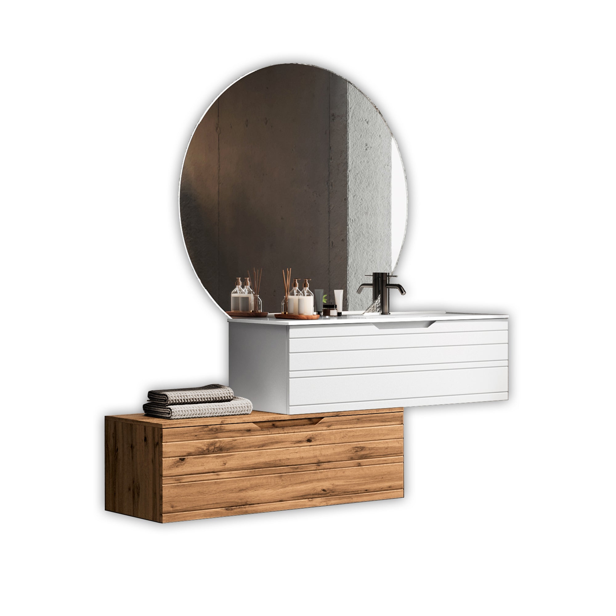 Composizione vasca DX 4 pezzi SOLMIRA
