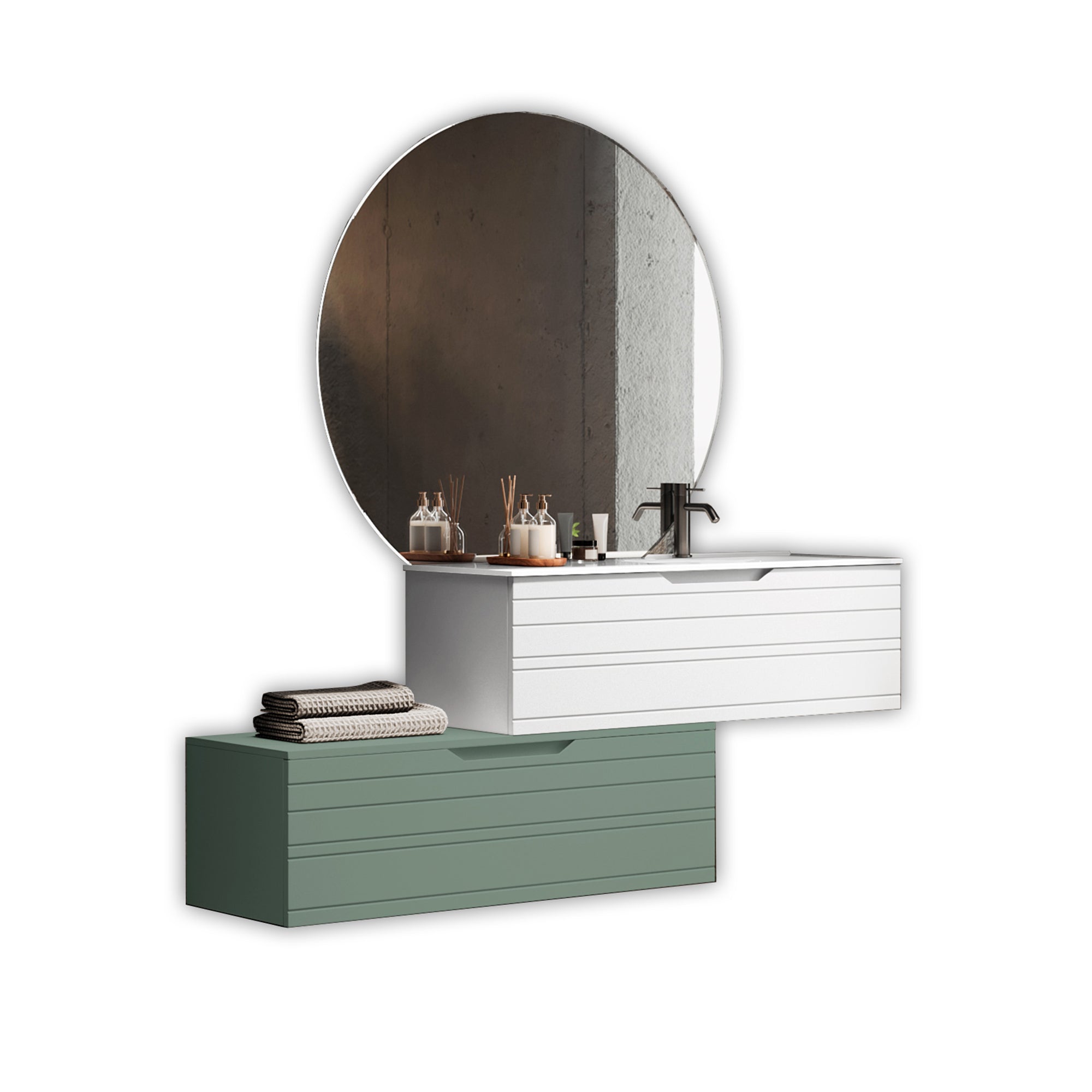 Composizione vasca DX 4 pezzi SOLMIRA