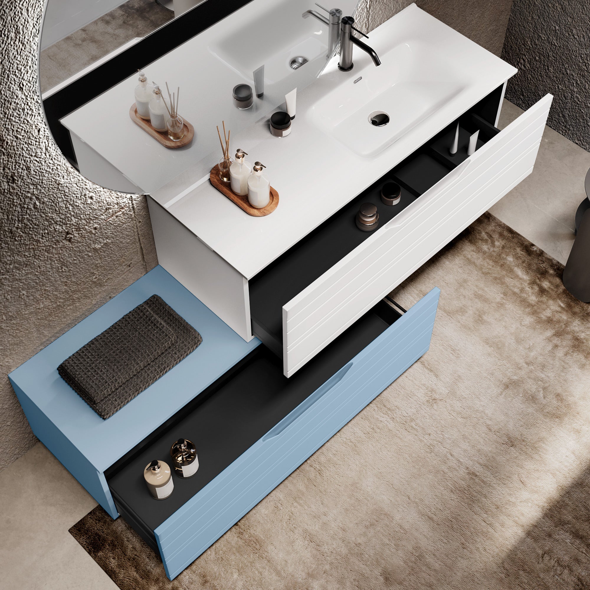 Composizione vasca DX 4 pezzi SOLMIRA