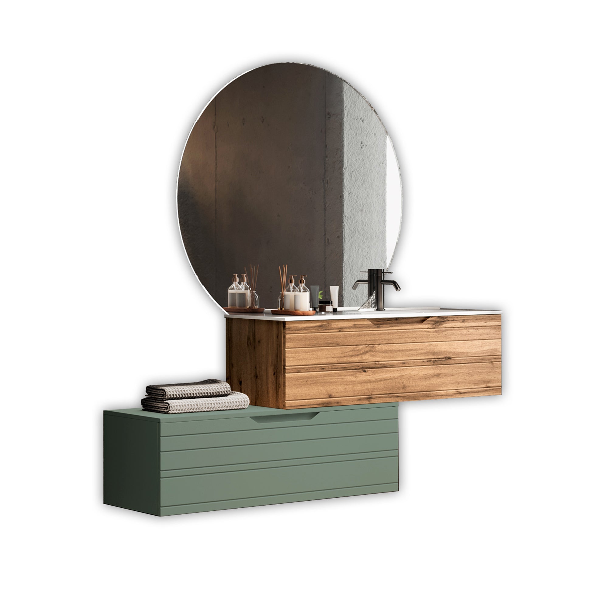 Composizione vasca DX 4 pezzi SOLMIRA