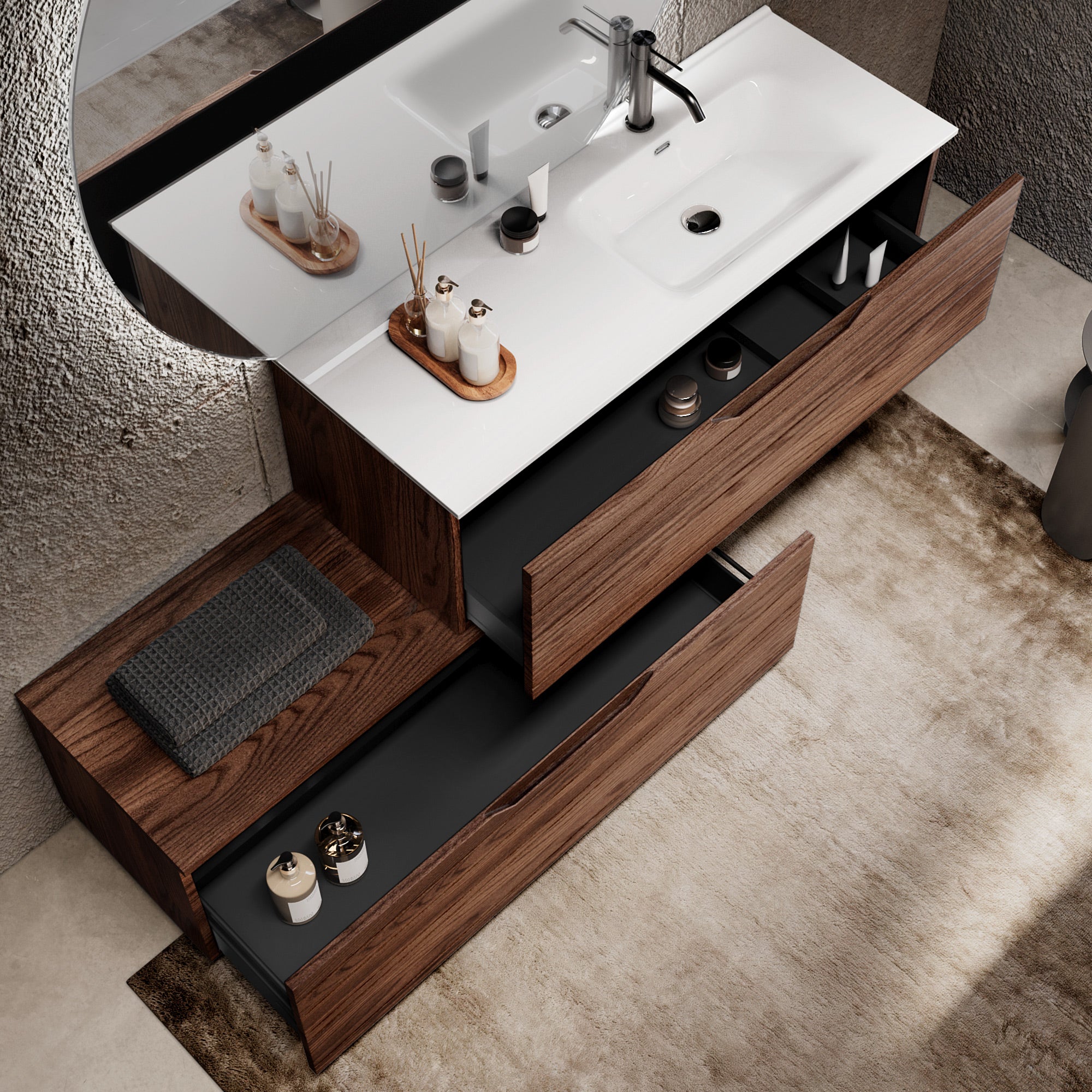 Composizione vasca DX 4 pezzi SOLMIRA
