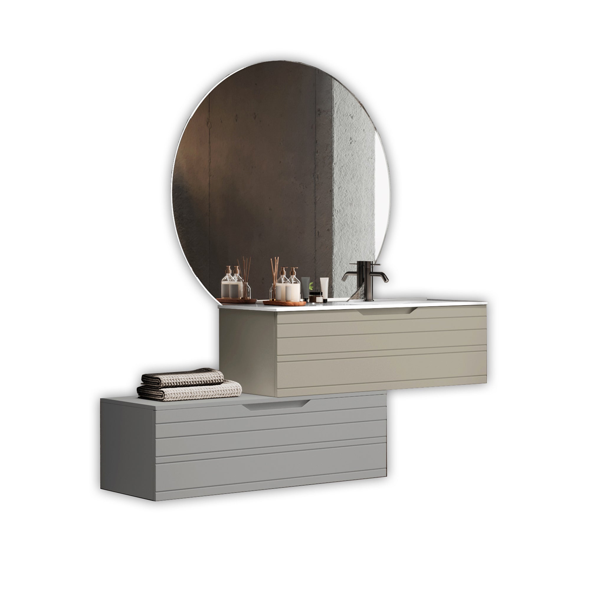 Composizione vasca DX 4 pezzi SOLMIRA